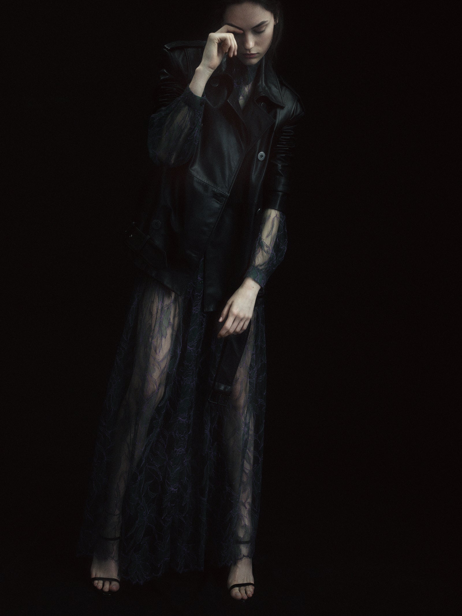 Lace Maxi Shirt Dress