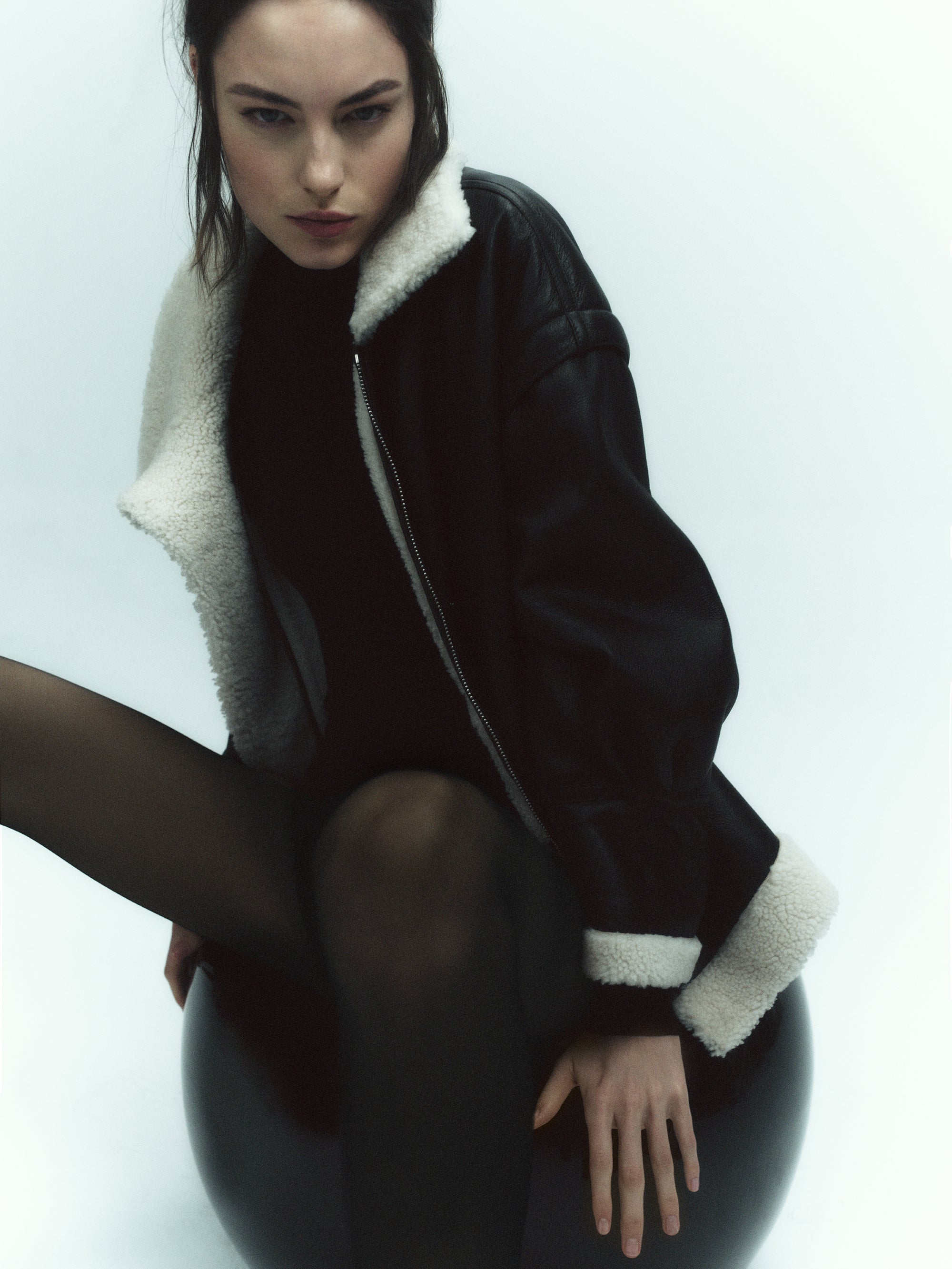 Halterneck Shearling Jacket