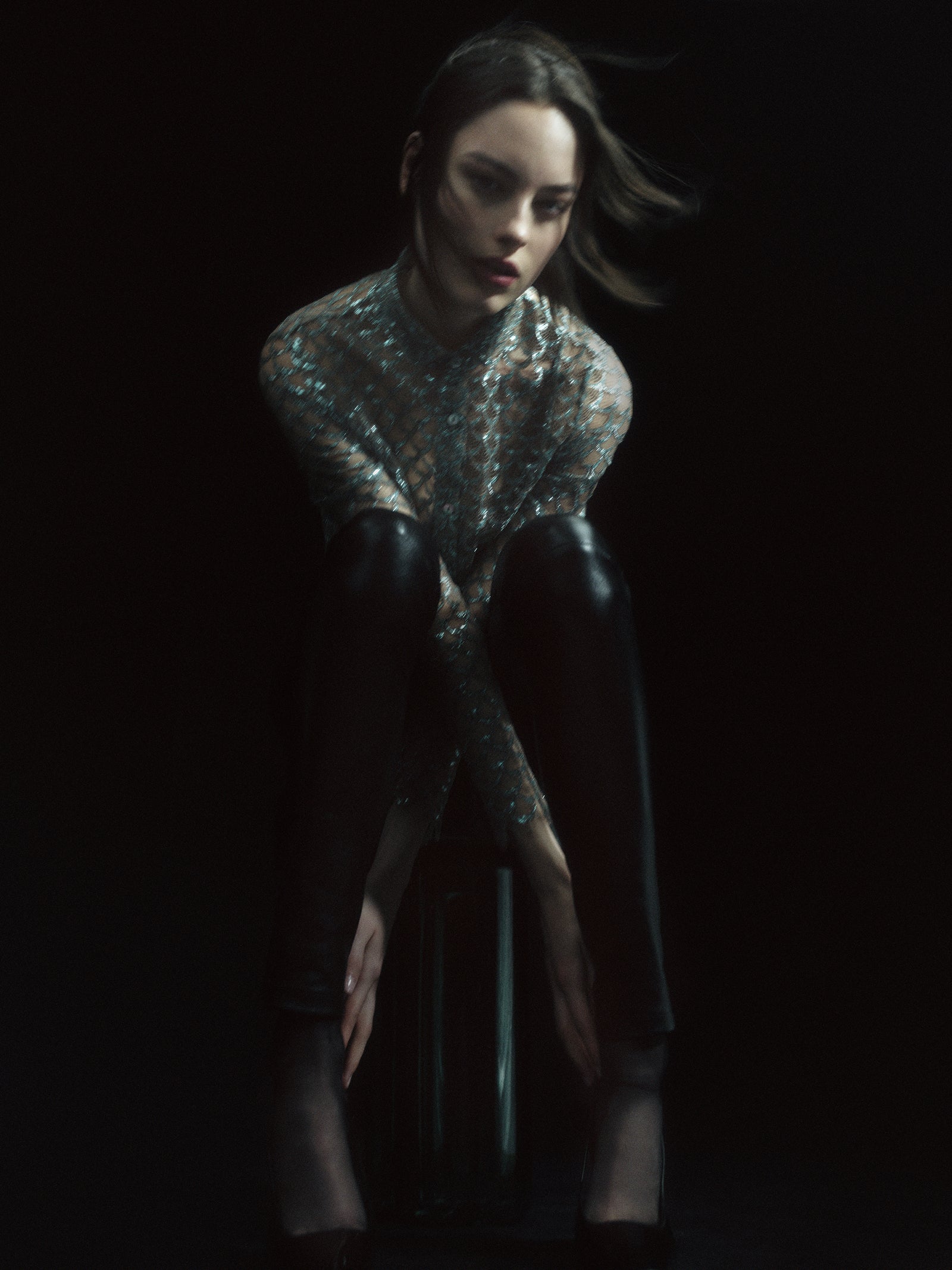 High Waist Stretch Leather Pants