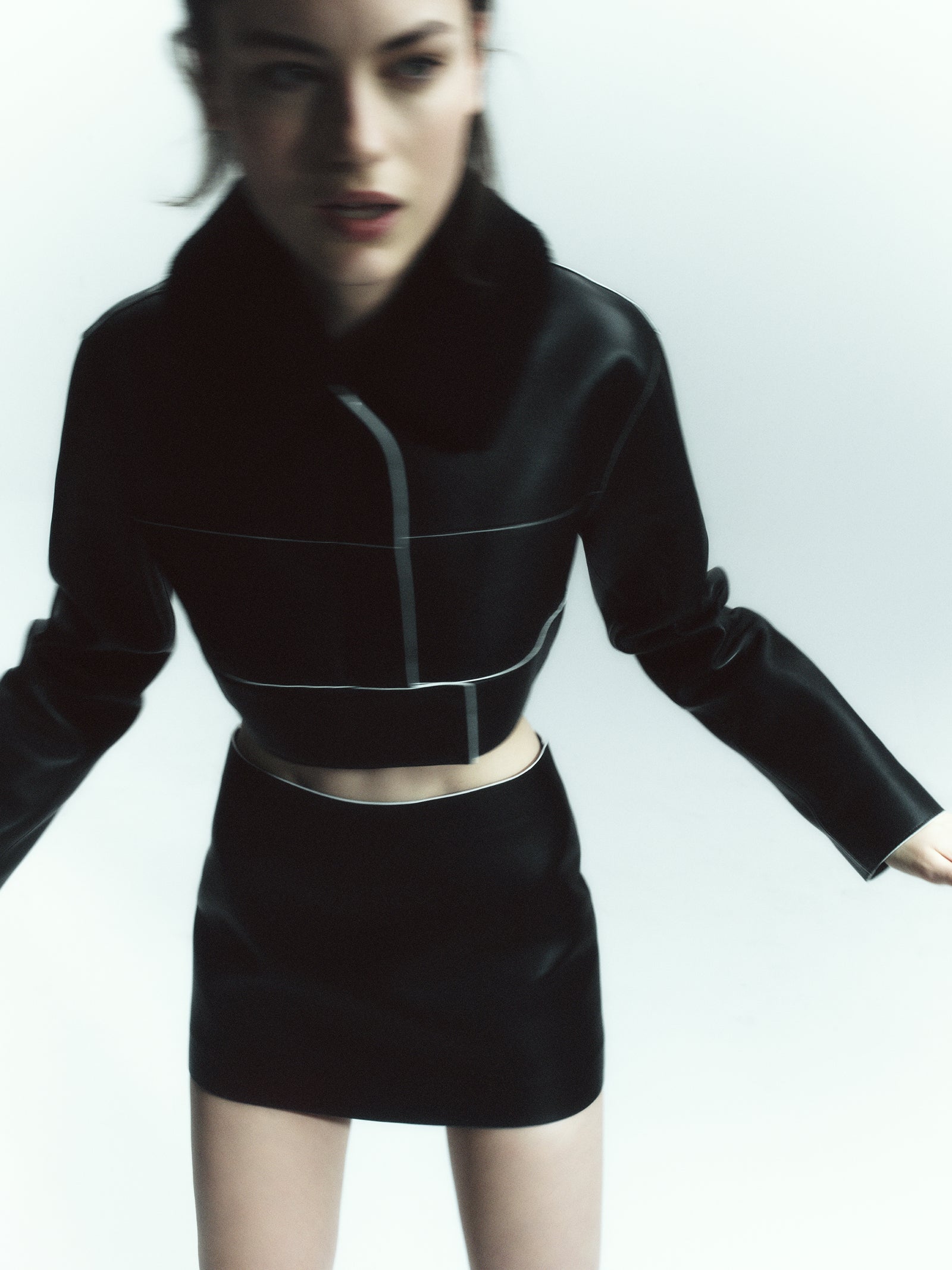 Micro Leather Biker Jacket