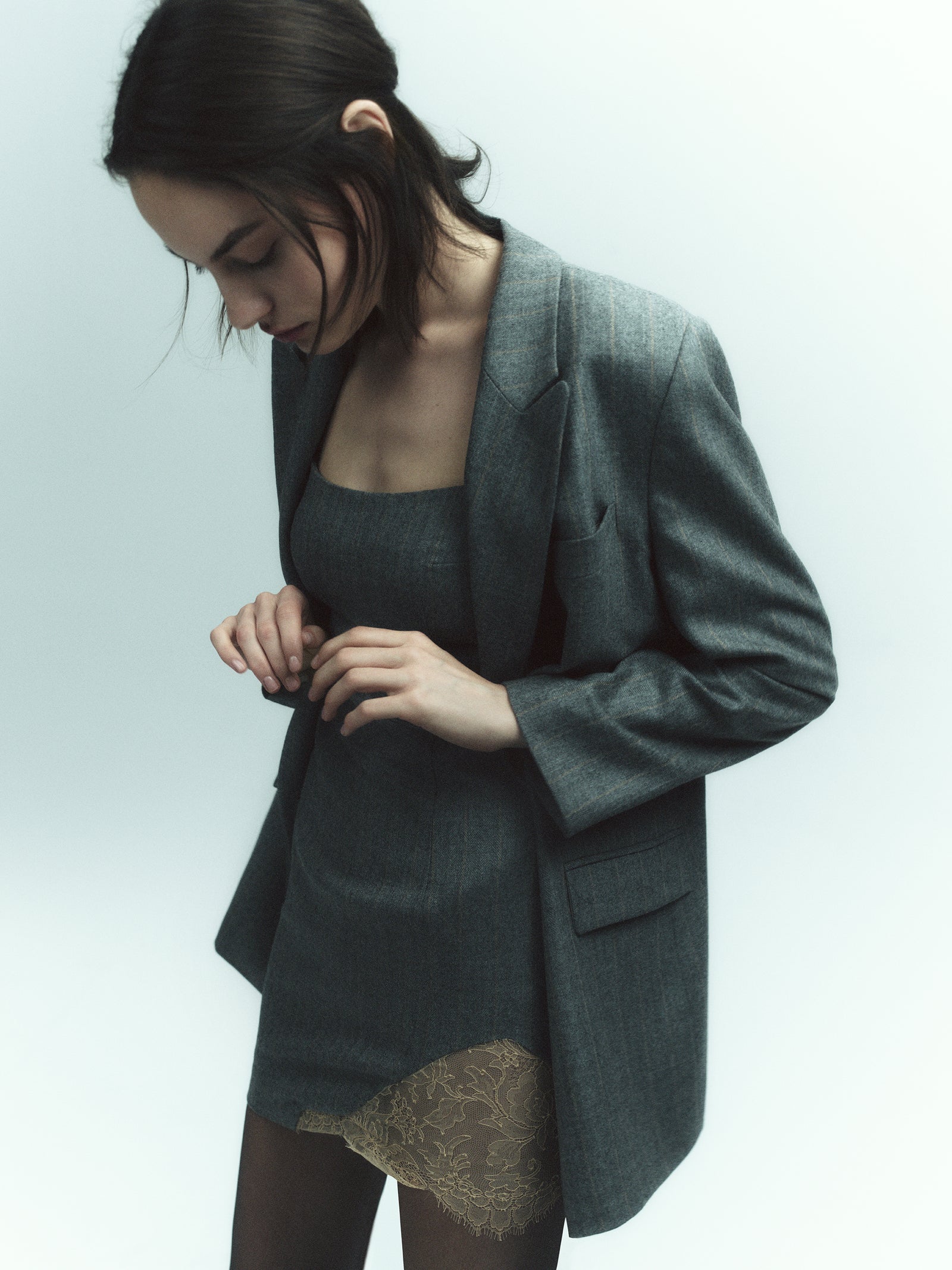 Oversized Wrap Wool Blazer