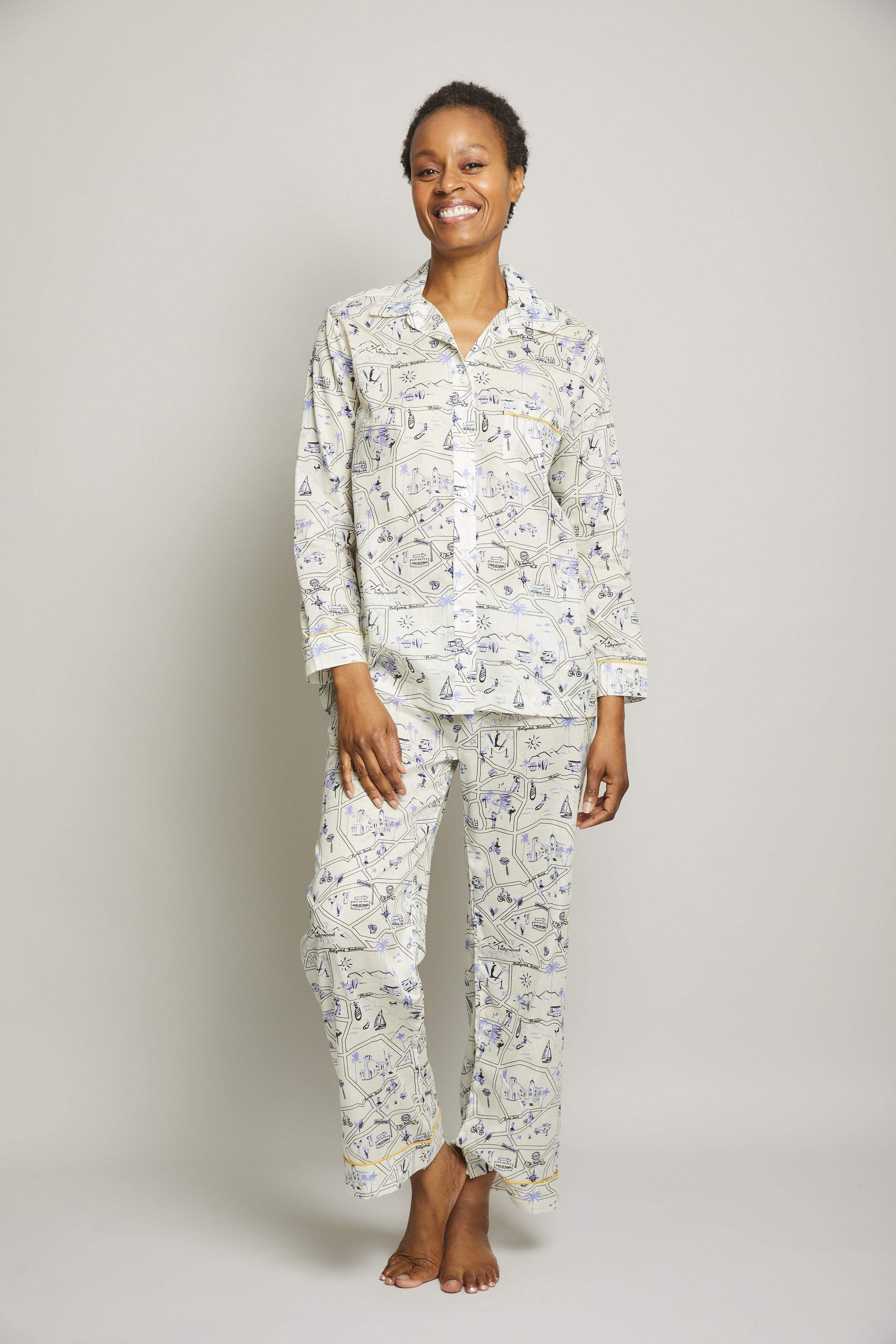 Los Angeles Pajama Set with Piping