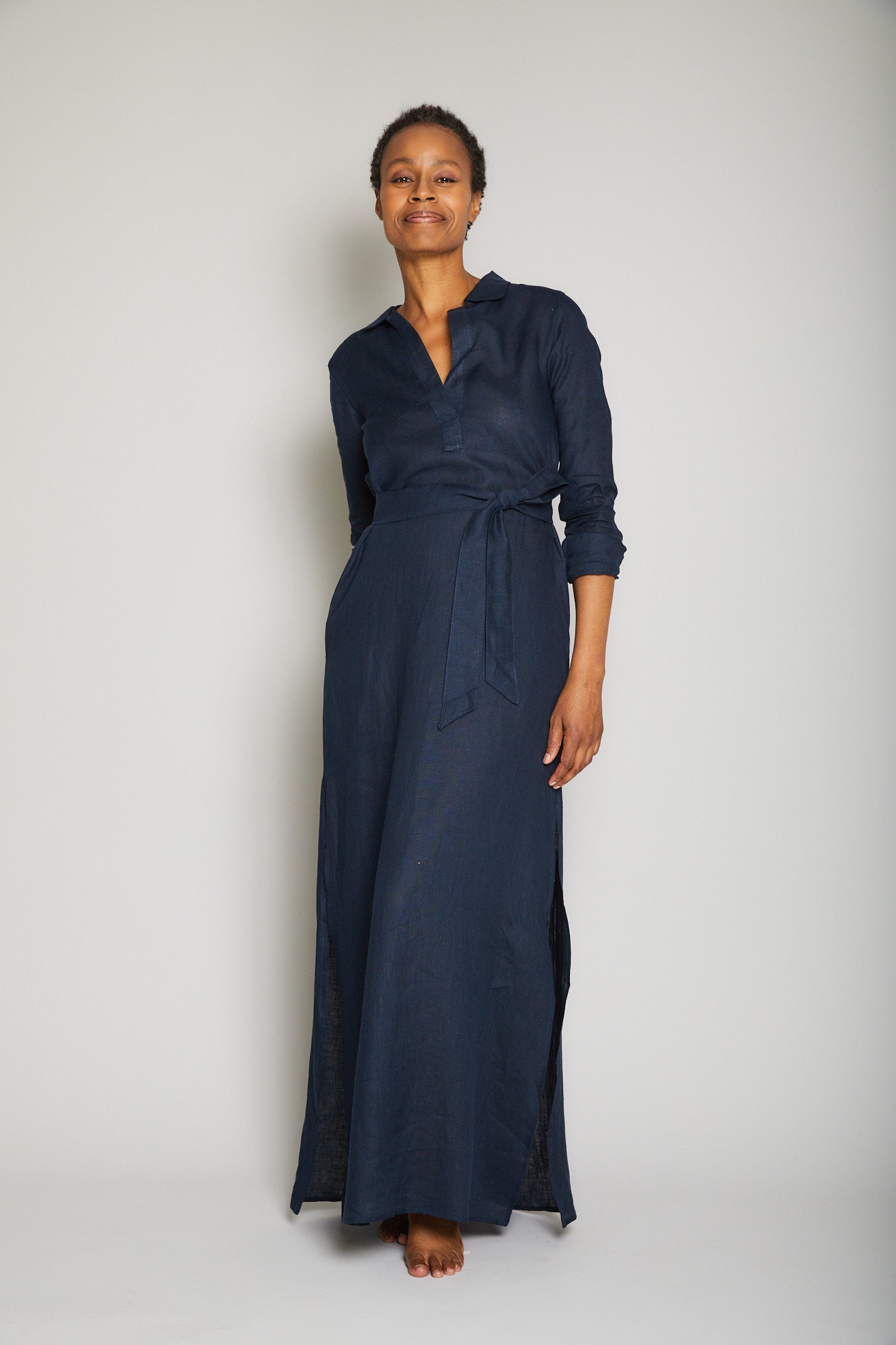 Long Linen Shirt Dress