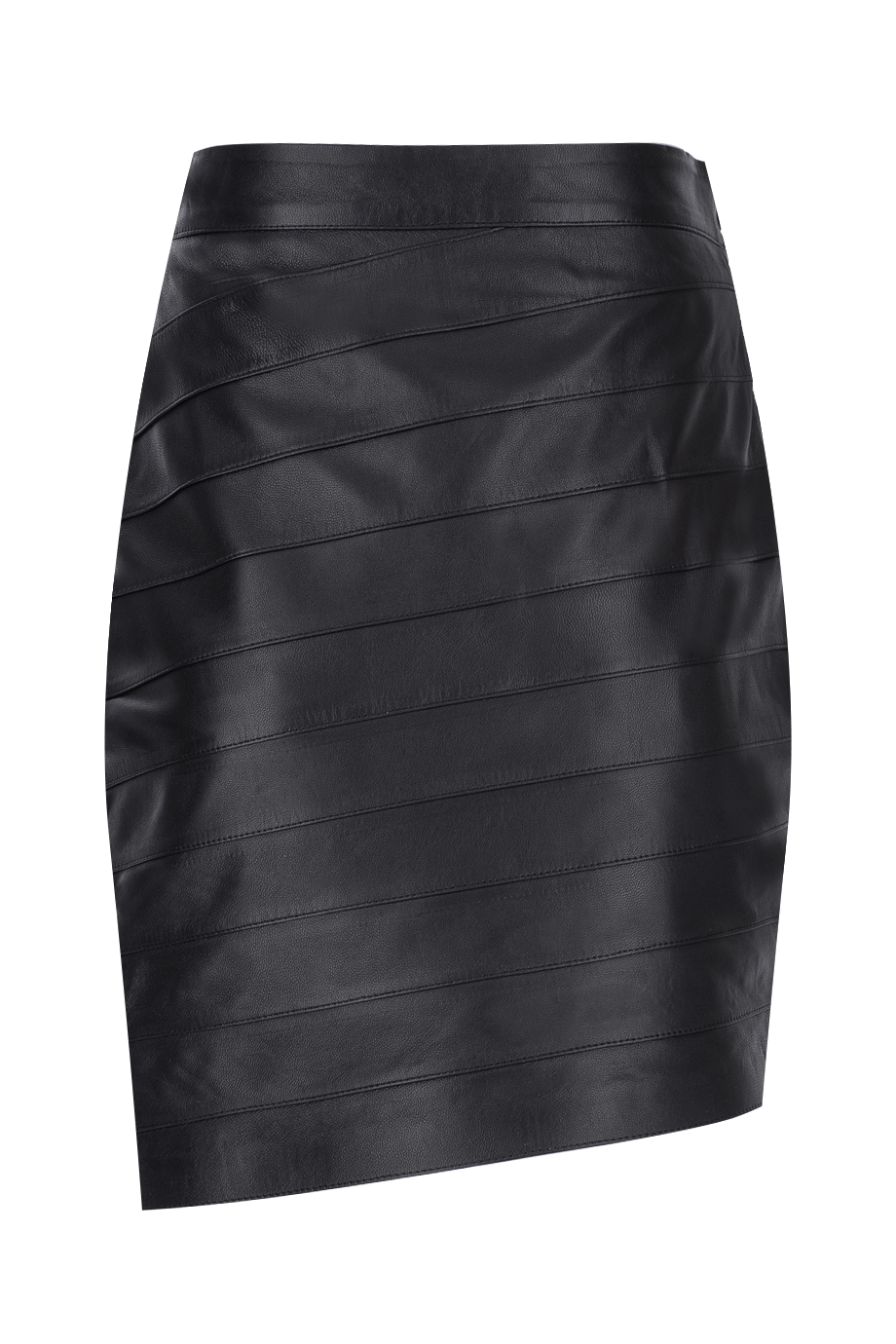 Layered Mini Leather Skirt
