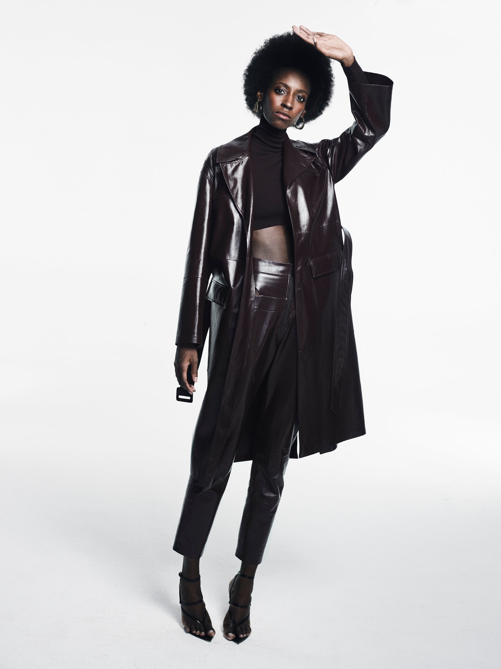 Cutout Leather Pants