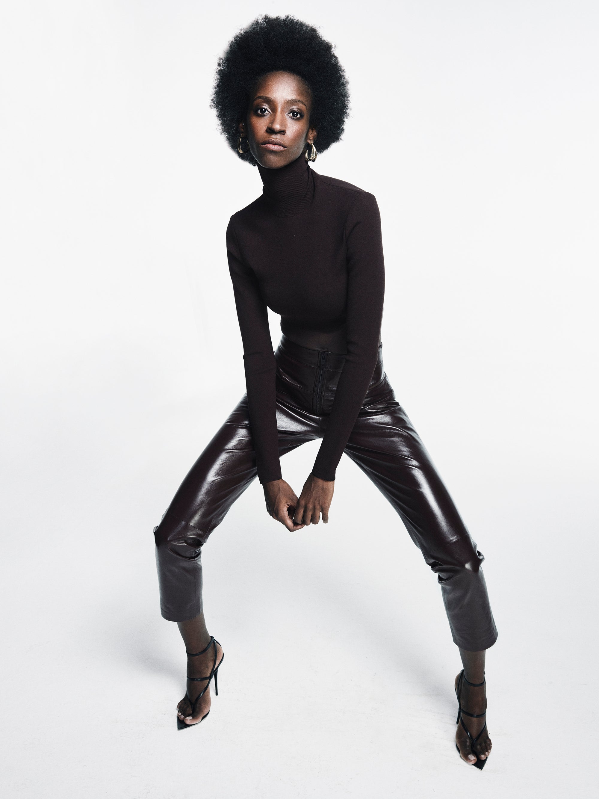 Cutout Leather Pants