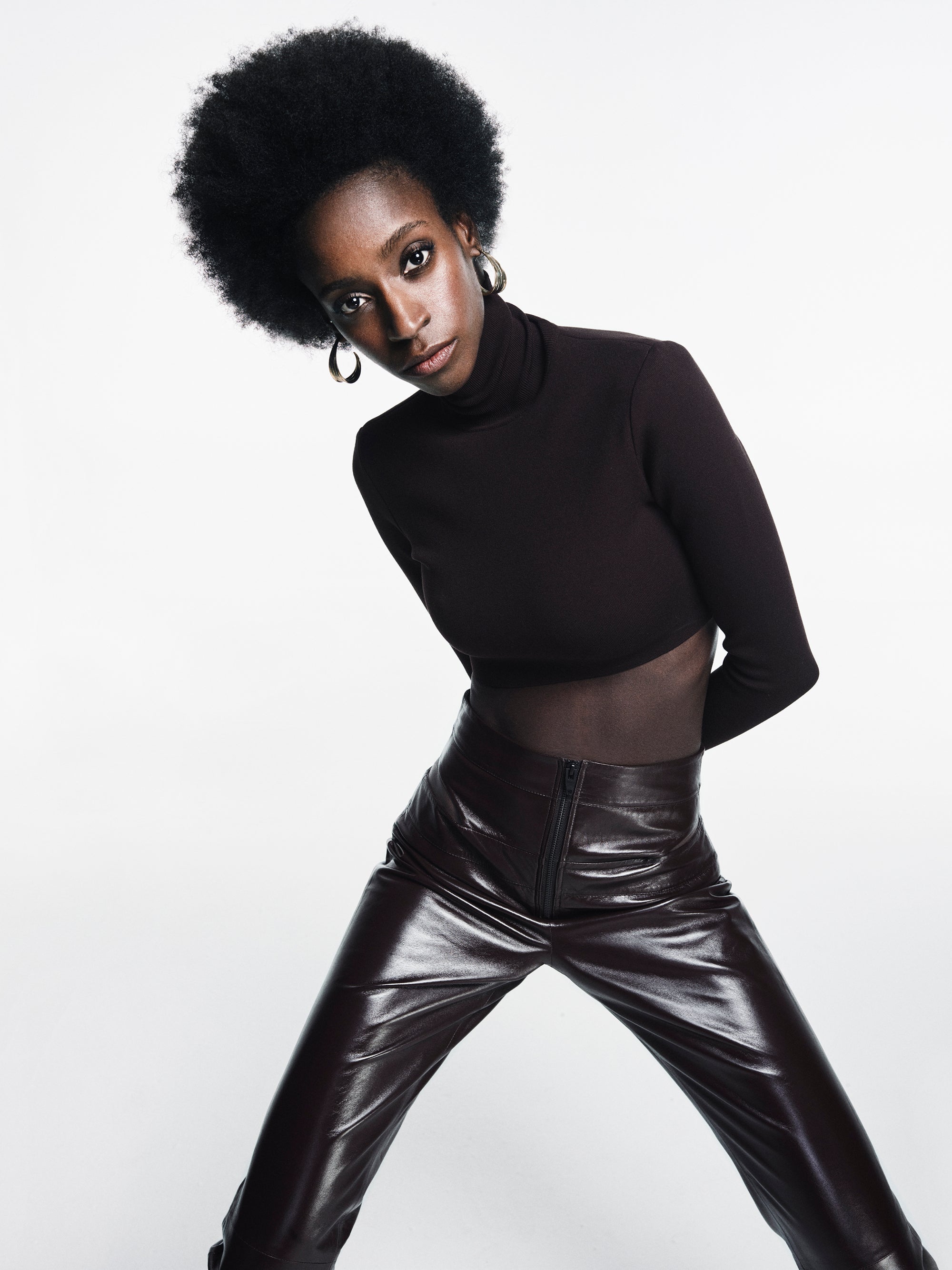 Cutout Leather Pants