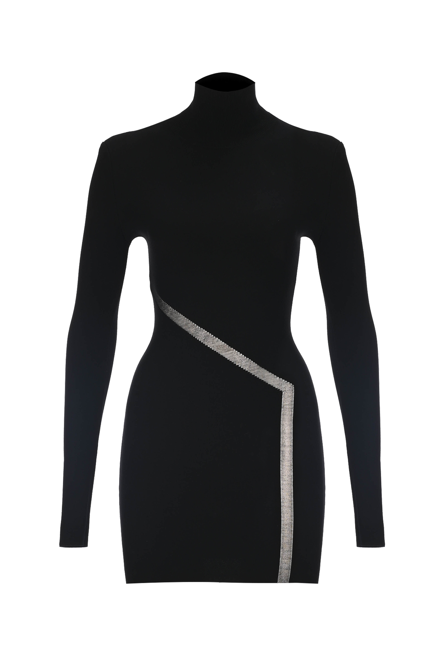 Sheer Line Mini Knit Dress