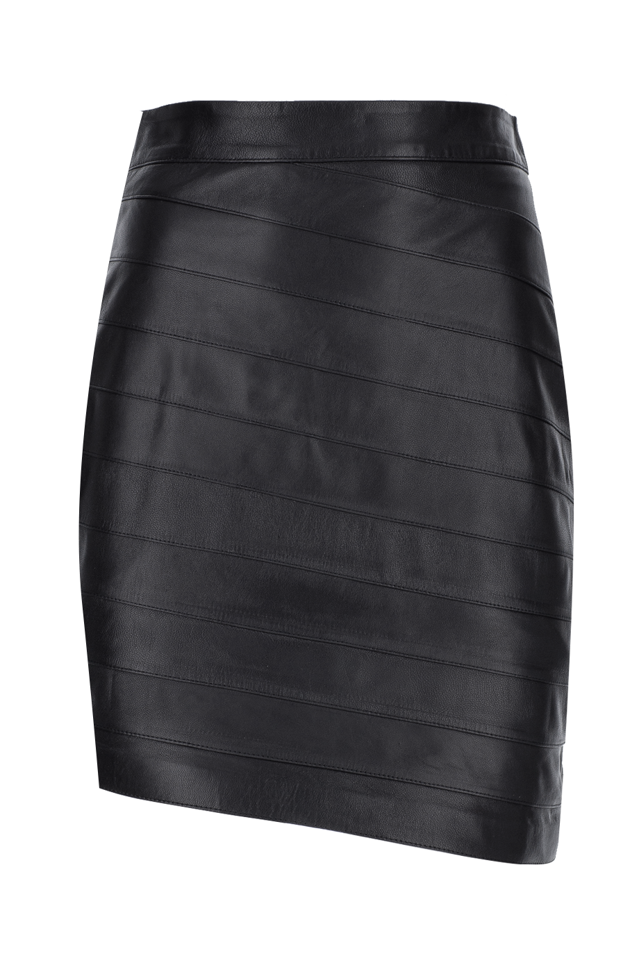 Layered Mini Leather Skirt