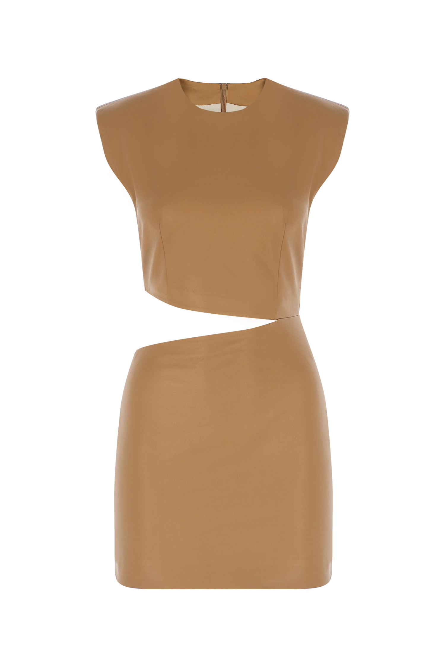 Cut-Out Mini Leather Dress