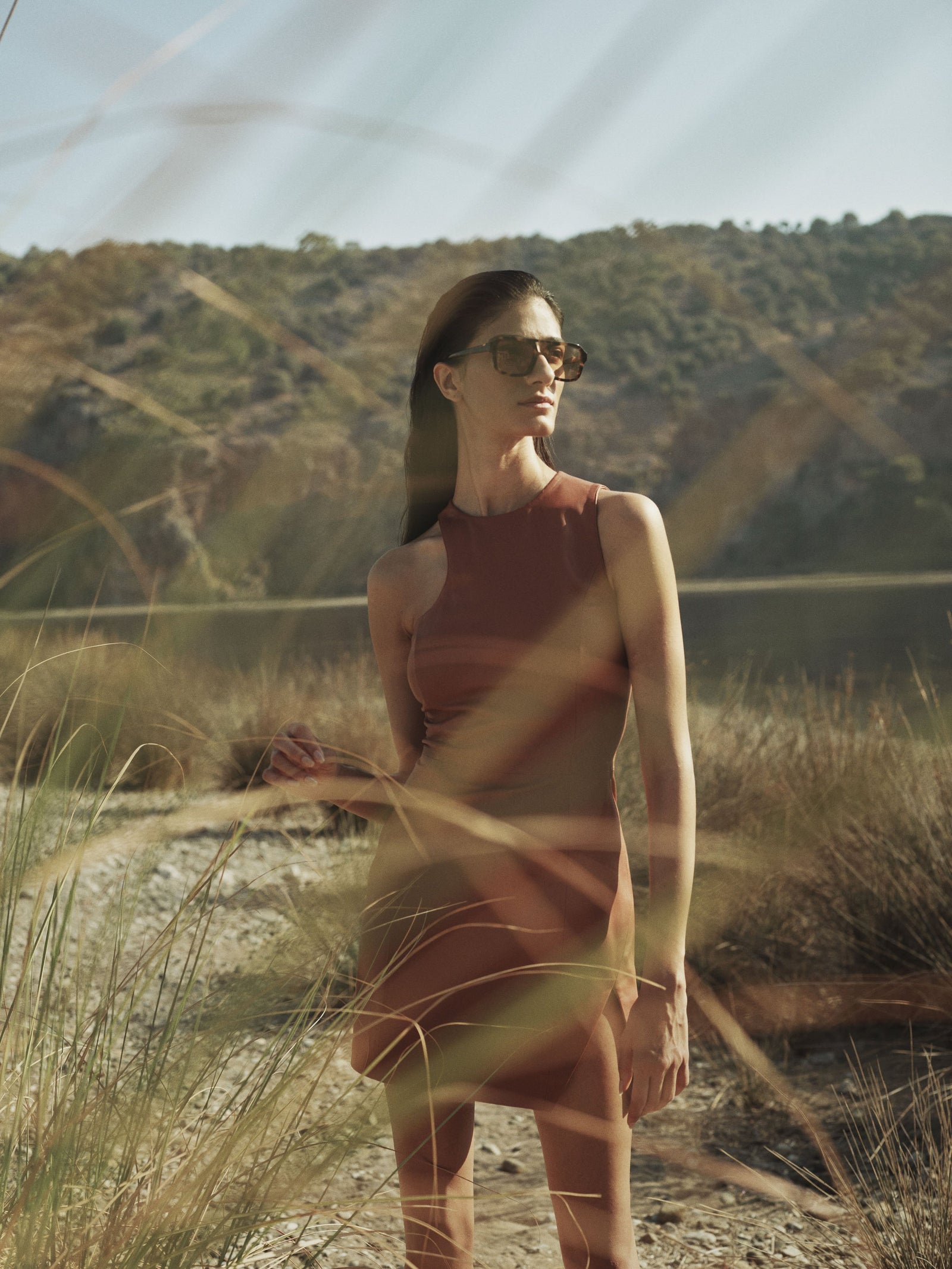 Asymmetric Mini Leather Dress