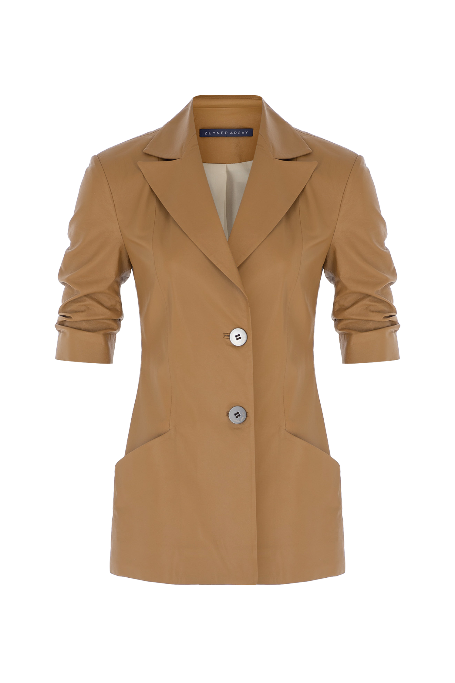 Fitted Leather Blazer