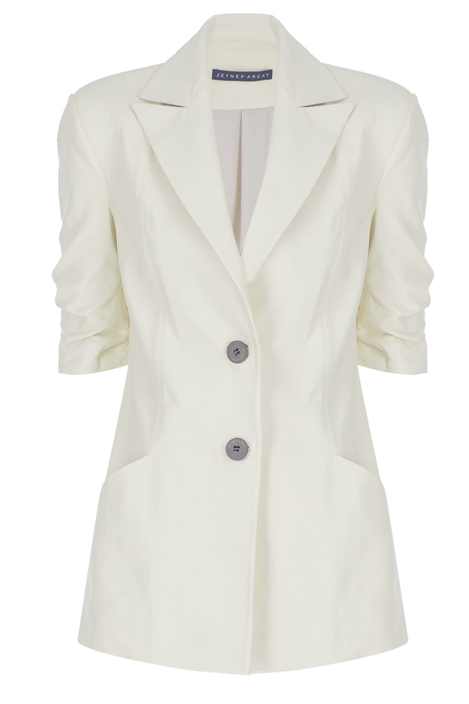 Fitted Leather Blazer