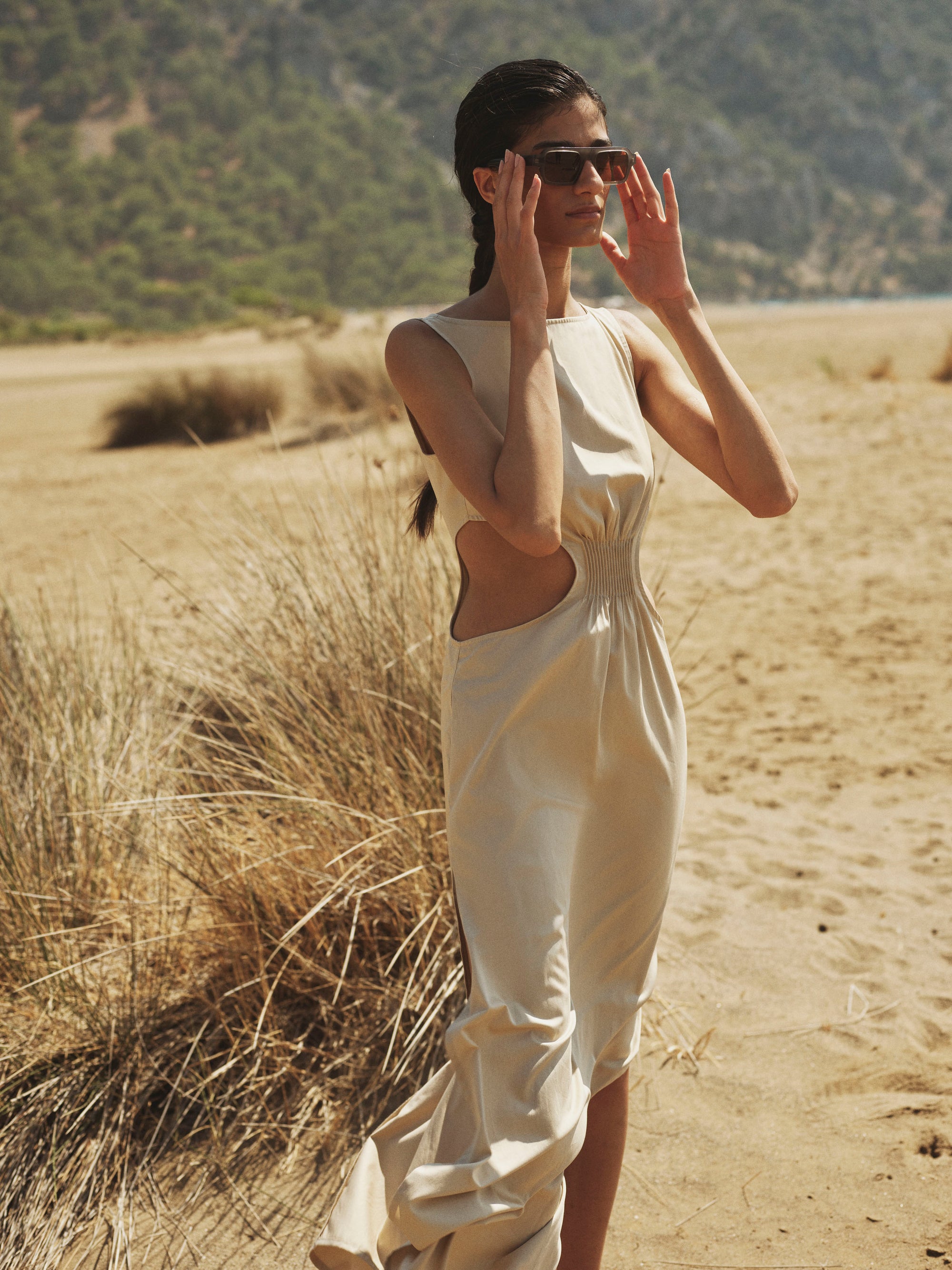 Cutout Cotton Midi Dress