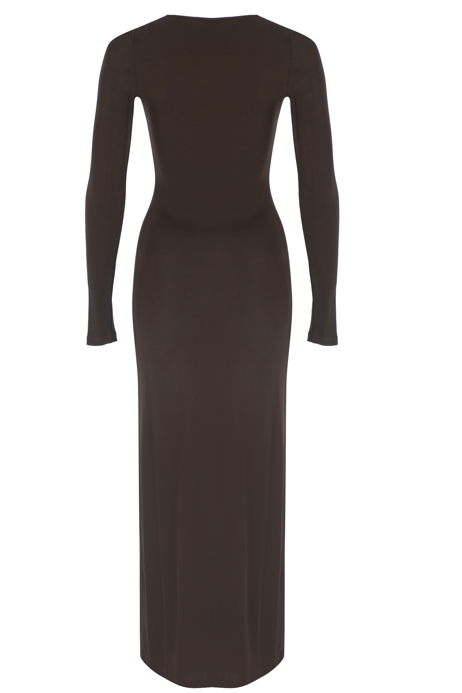 V-Neck Midi Jersey Dress