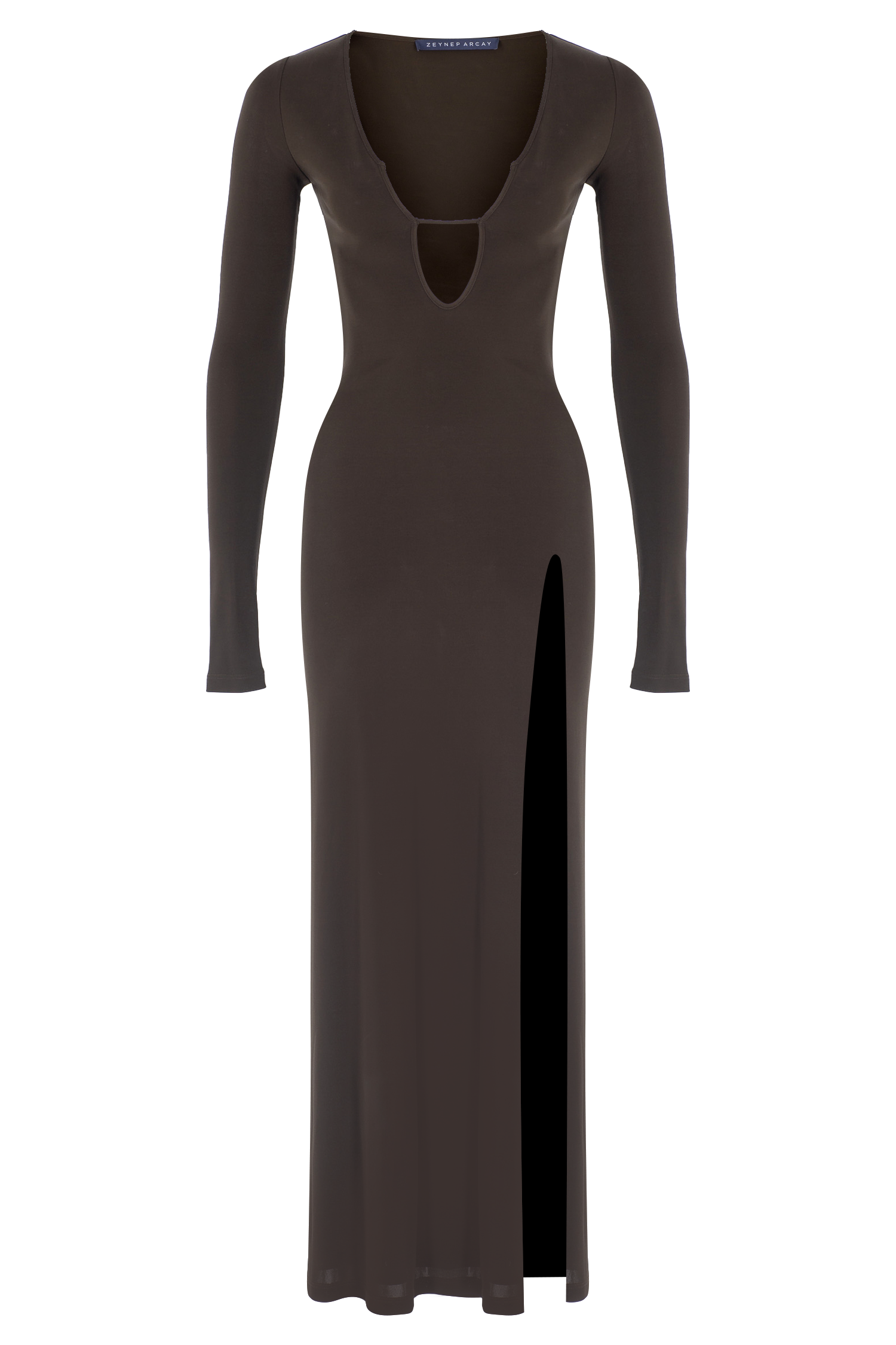 V-Neck Midi Jersey Dress