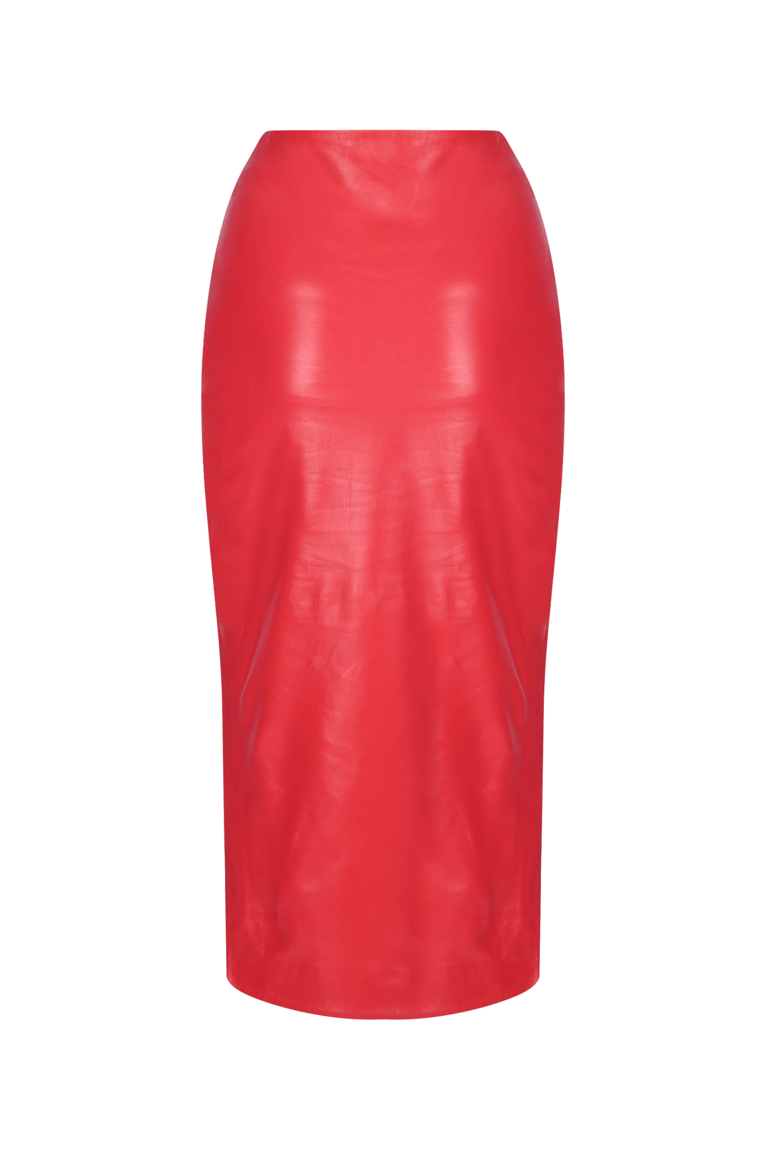 Midi Slit Leather Skirt