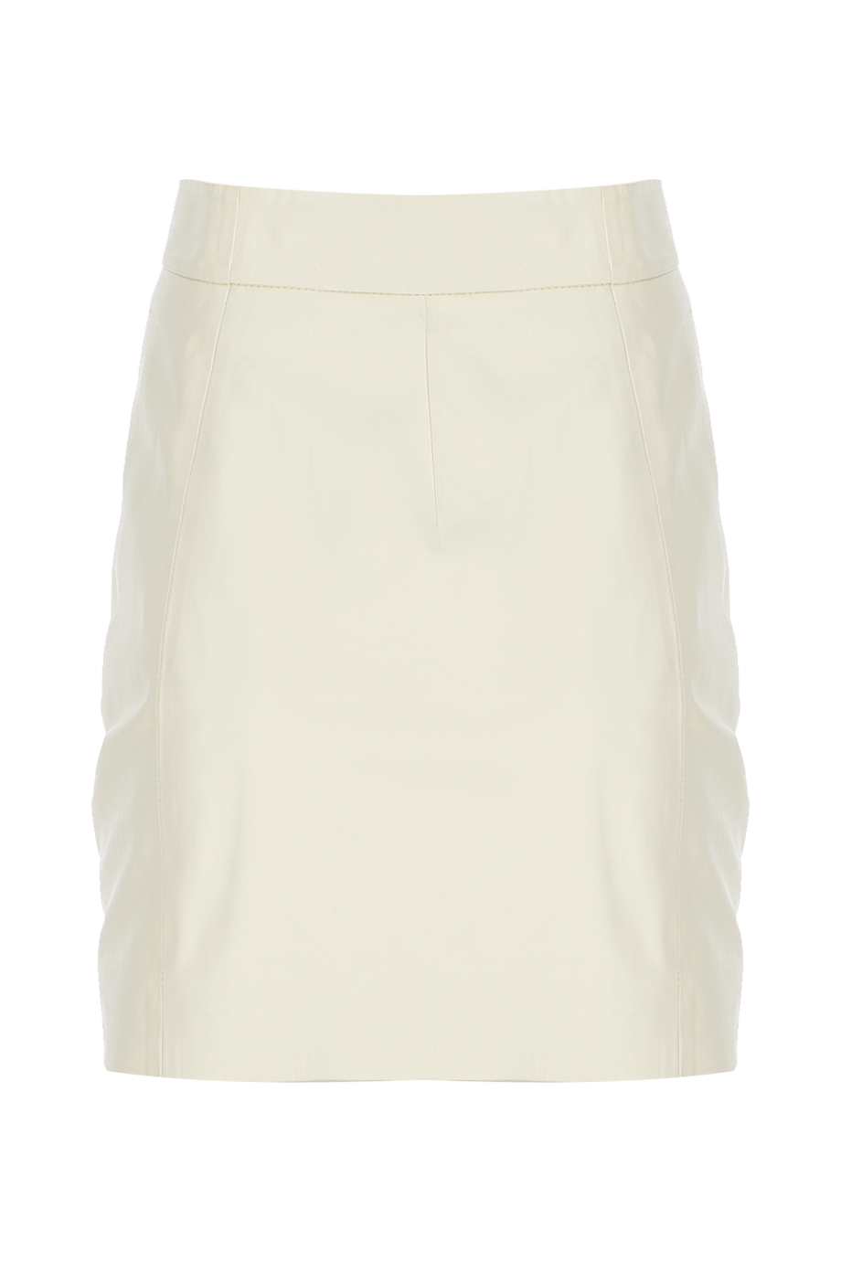 Ruched Mini Leather Skirt