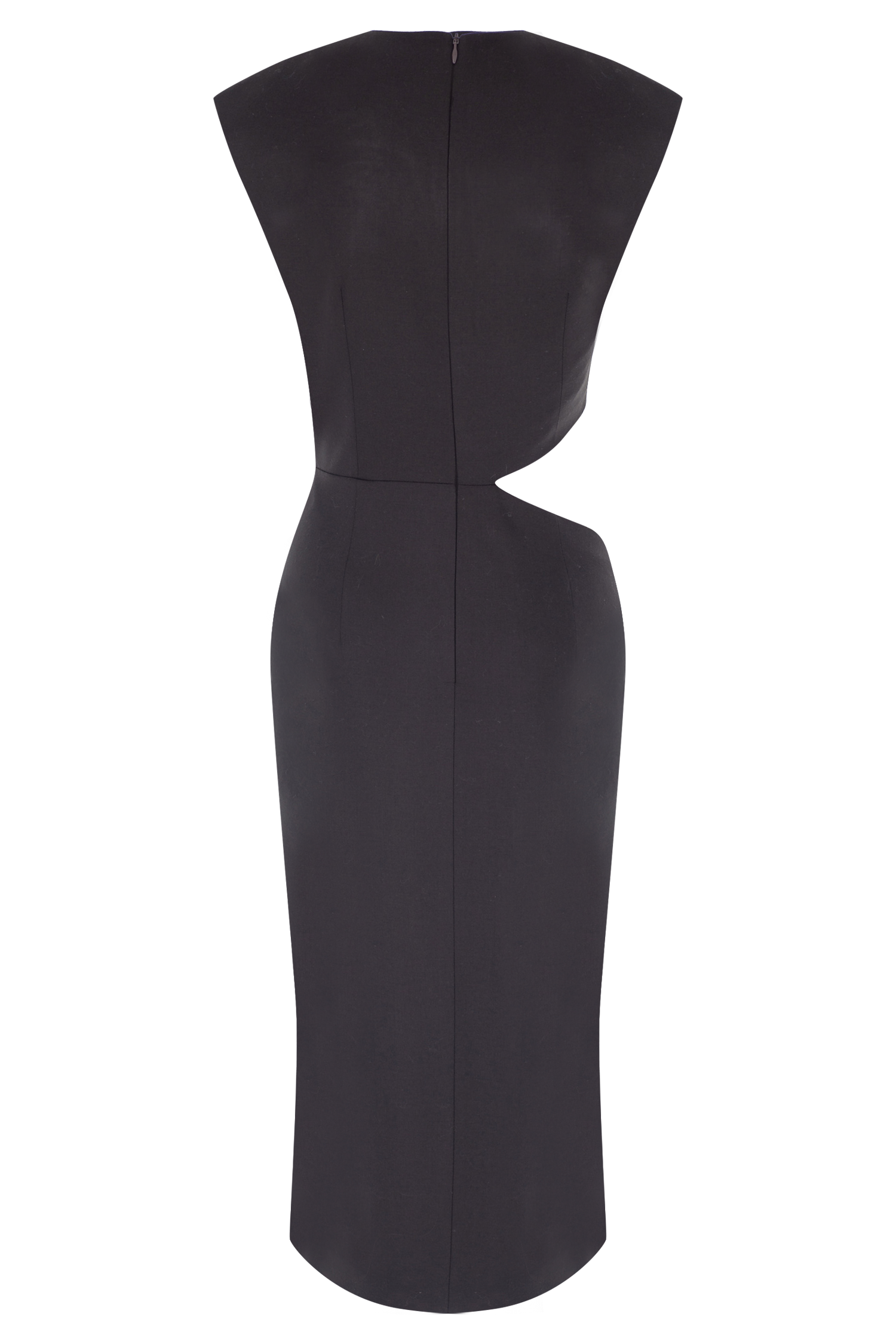 Cut-Out Midi Wool Dress