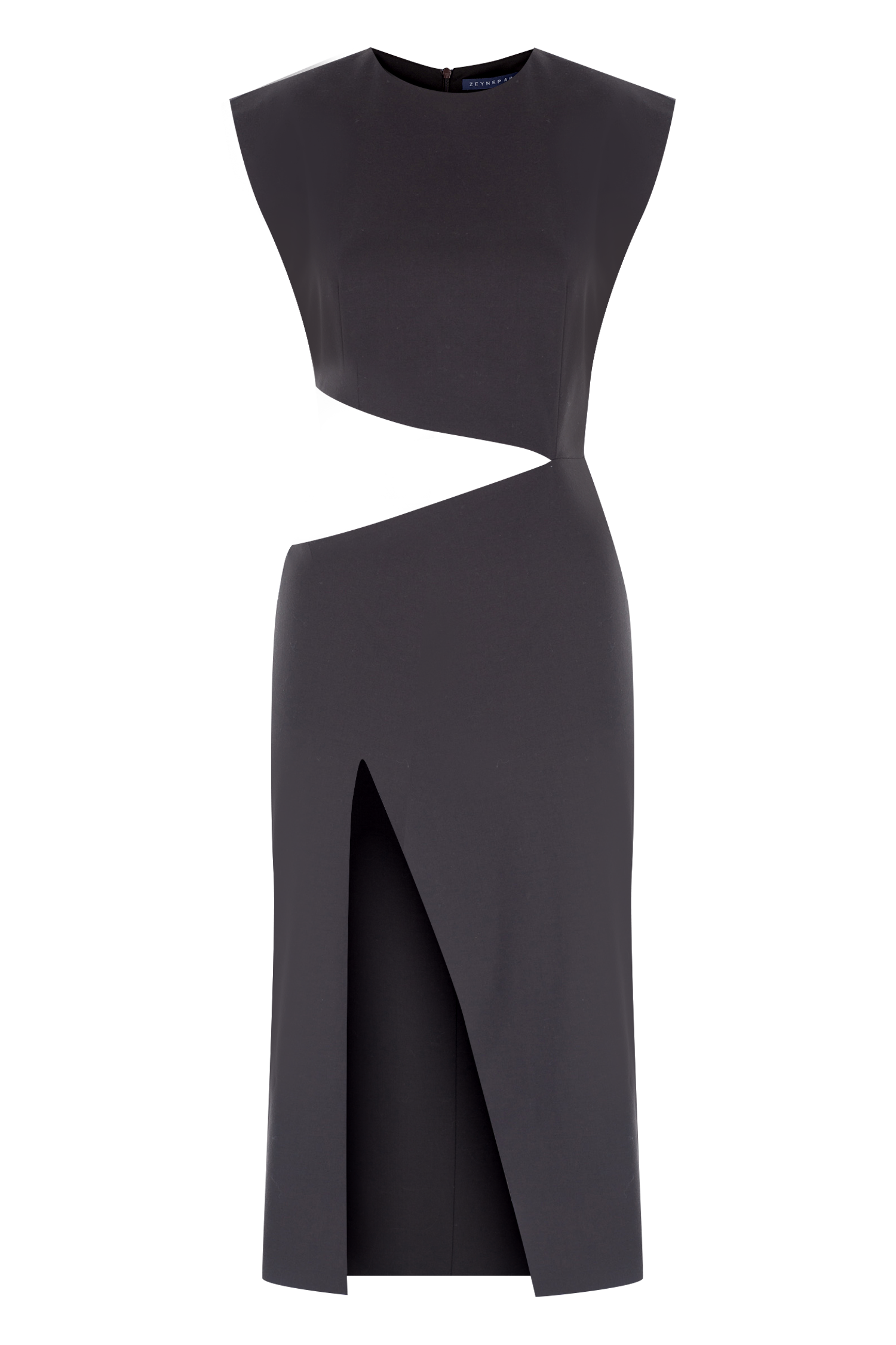 Cut-Out Midi Wool Dress