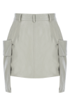 Mini Cargo Leather Skirt