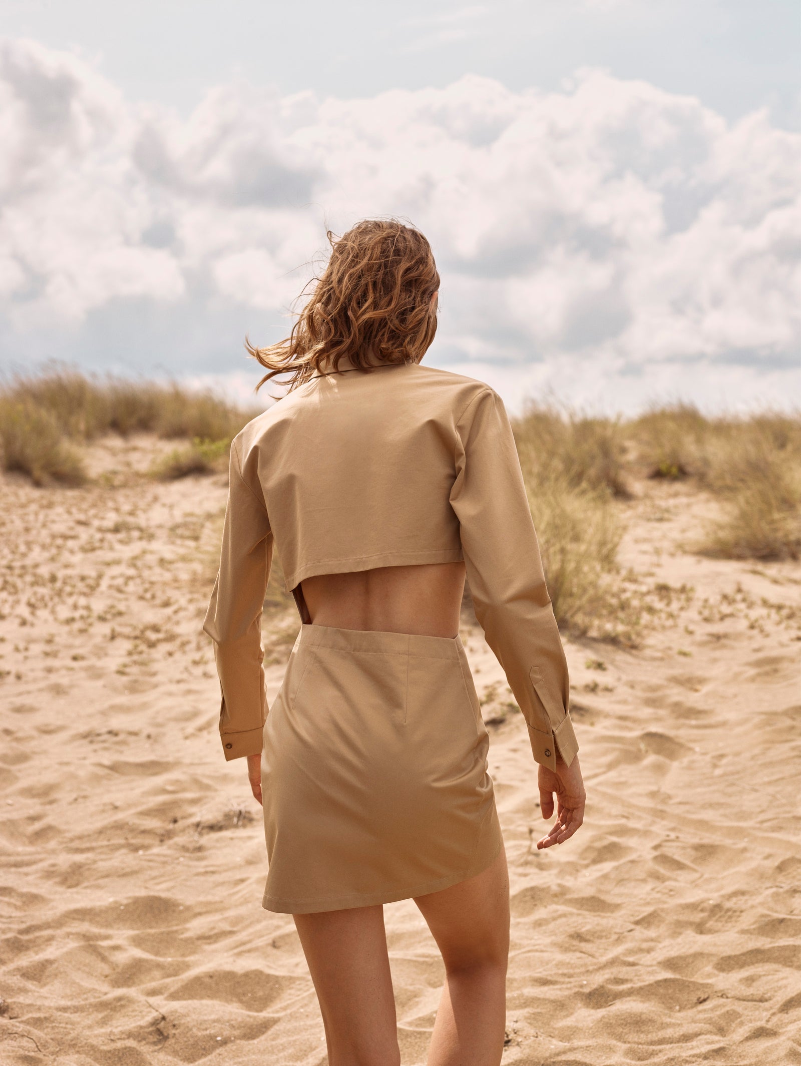 Cutout Mini Shirt Dress