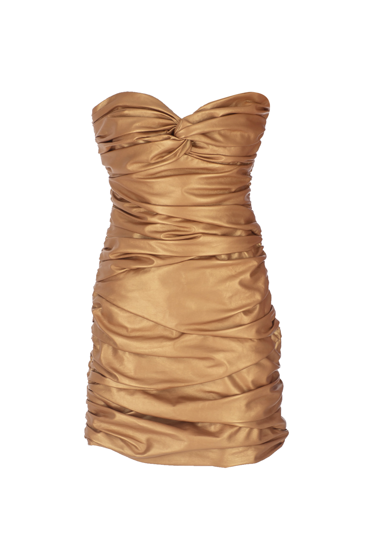 Ruched Mini LeatherDress