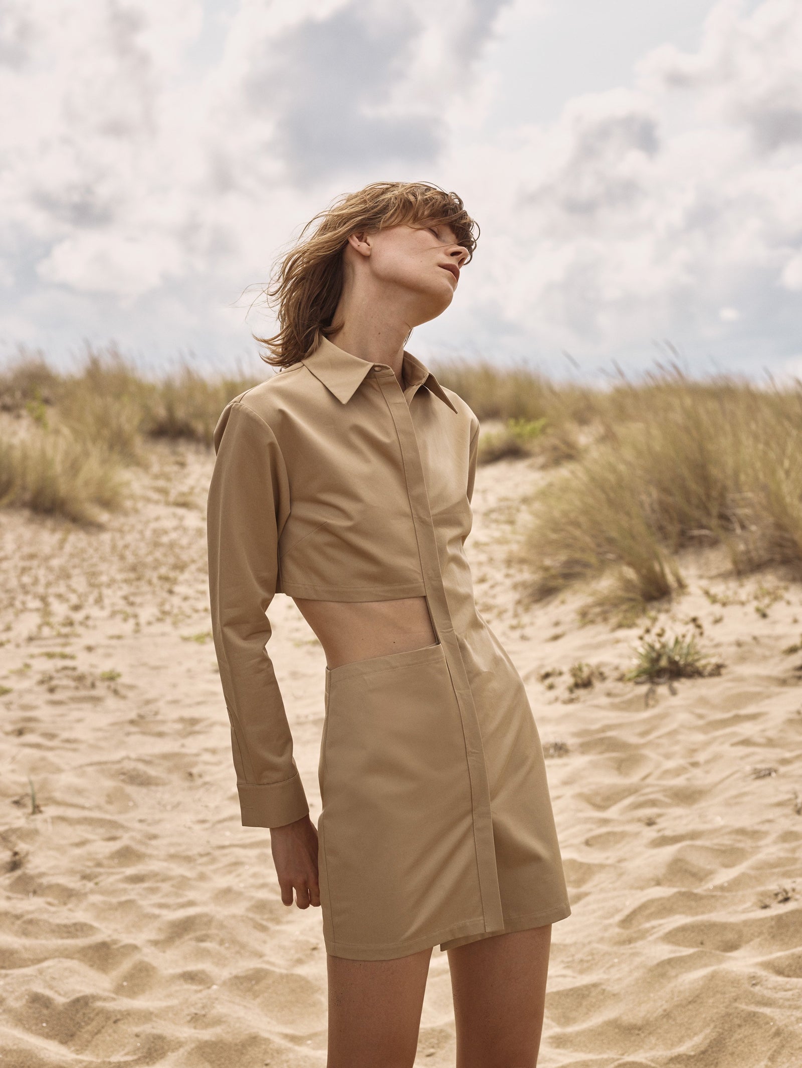 Cutout Mini Shirt Dress