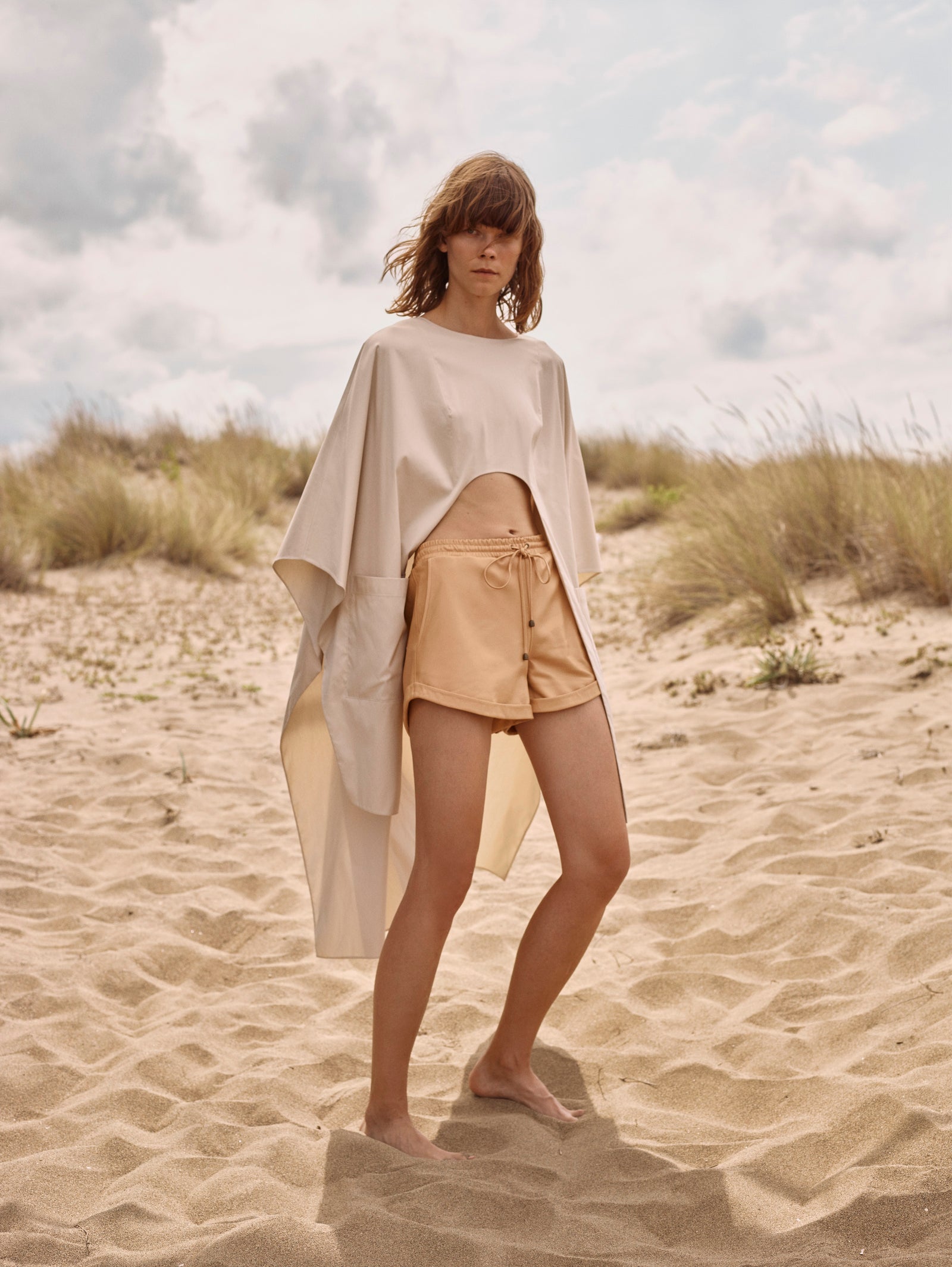 Drawstring Leather Shorts