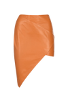 Asymmetric Mini Leather Skirt