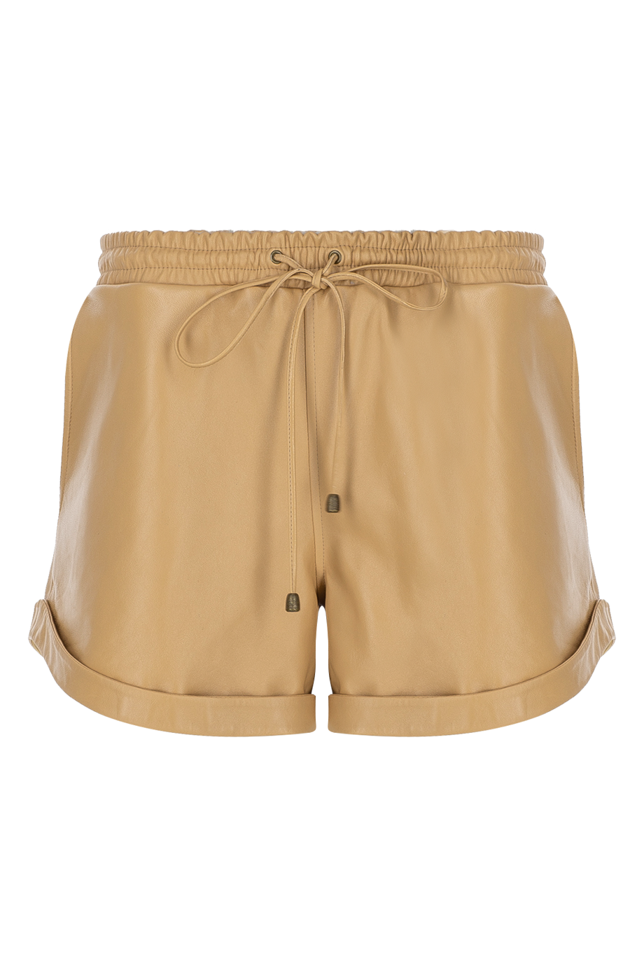 Drawstring Leather Shorts