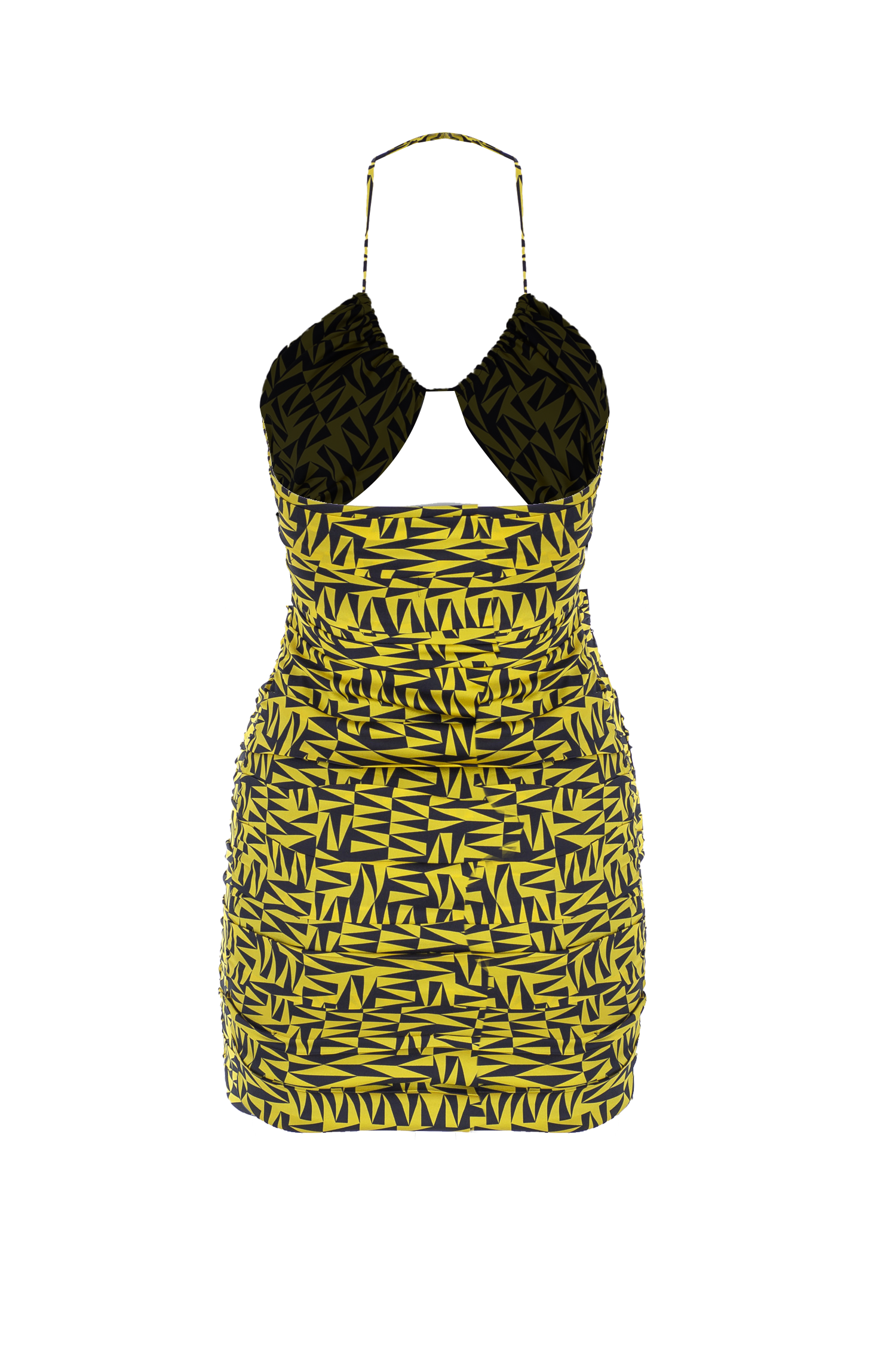 Ruched CutOut MiniSilk Dress