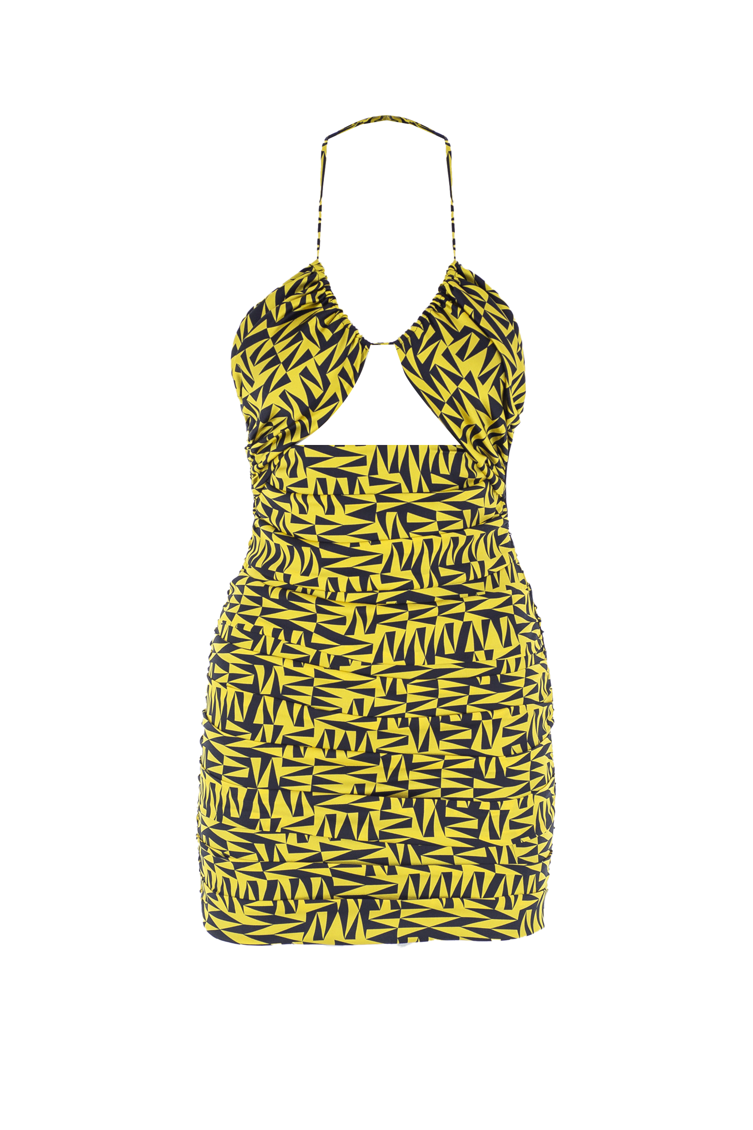 Ruched CutOut MiniSilk Dress