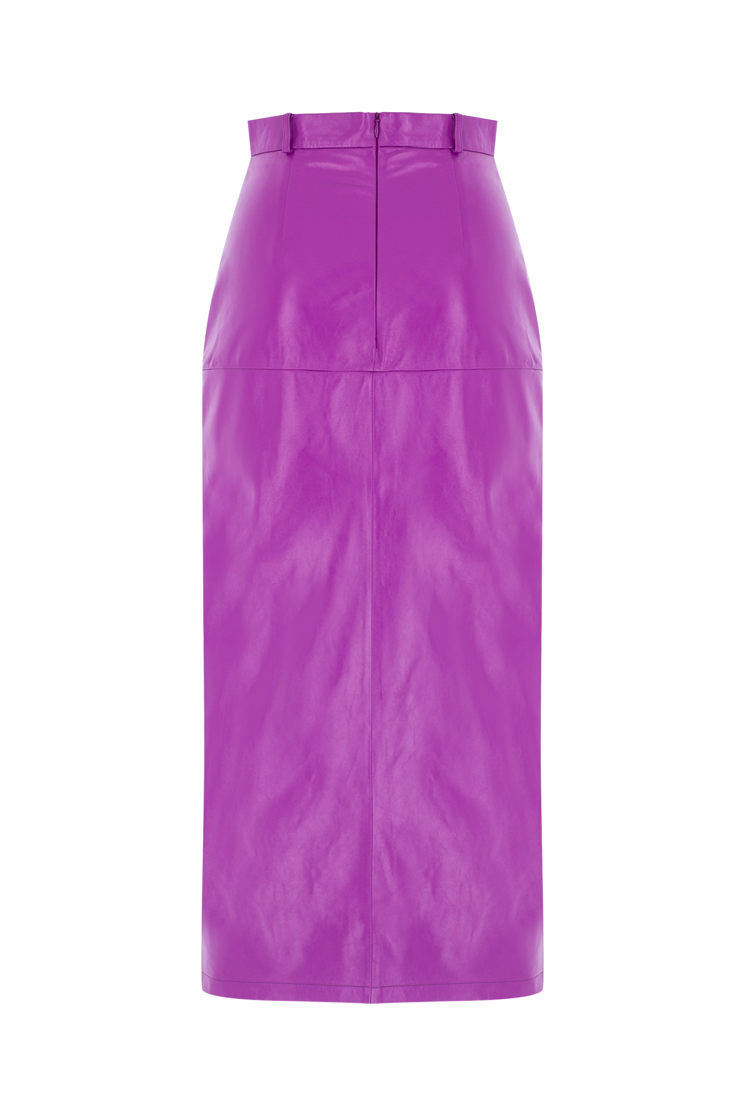 Midi Slit Leather Skirt