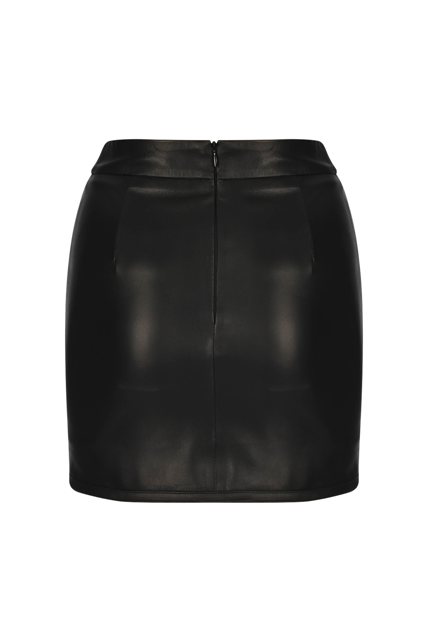 Double Stitch Mini Leather Skirt