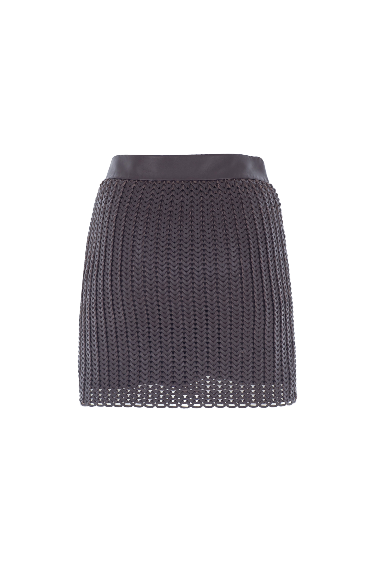 Handwoven Mini
Leather Skirt
