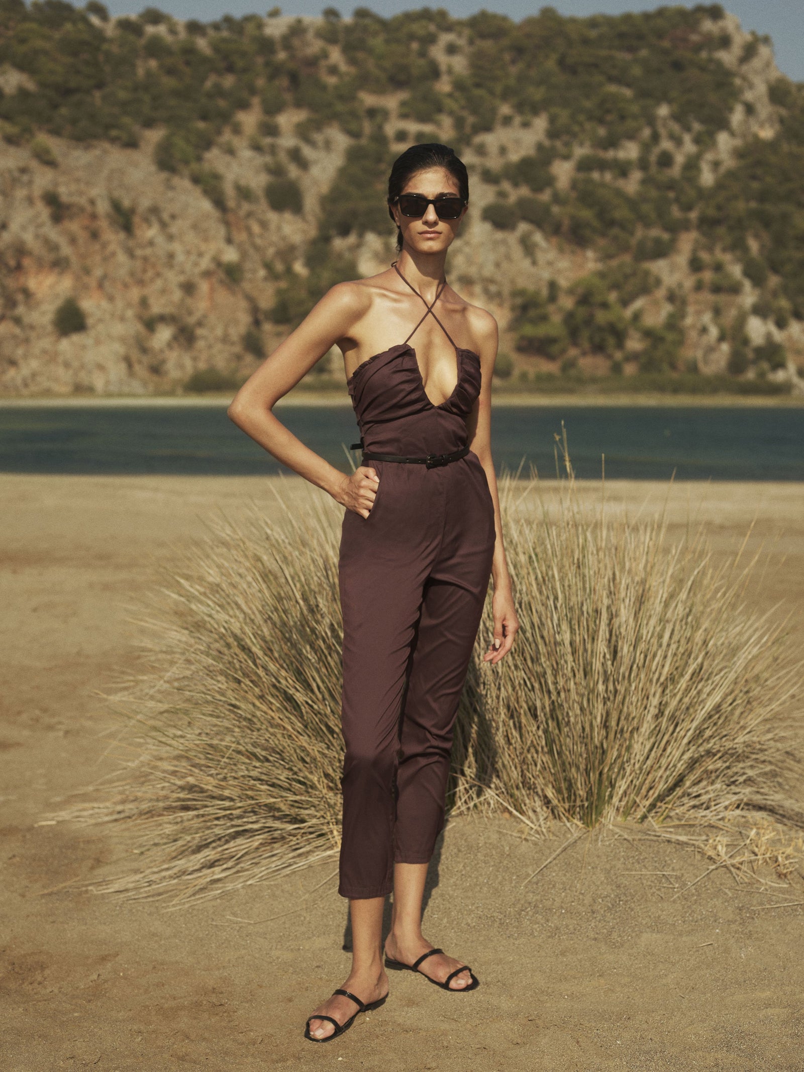 Cotton Ruched Jumpsuit