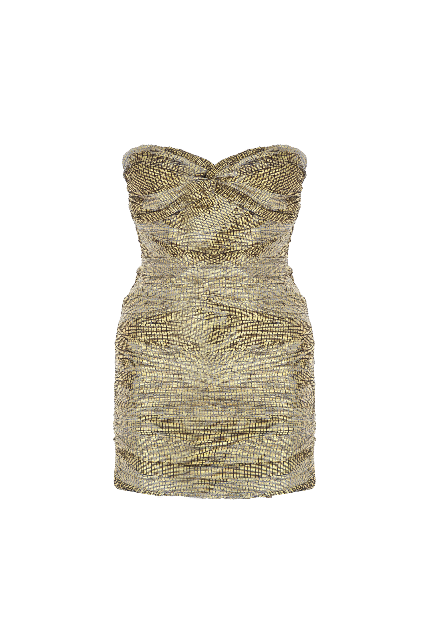 Ruched Mini Chiffon Dress