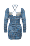 Ruched Mini Silk Dress