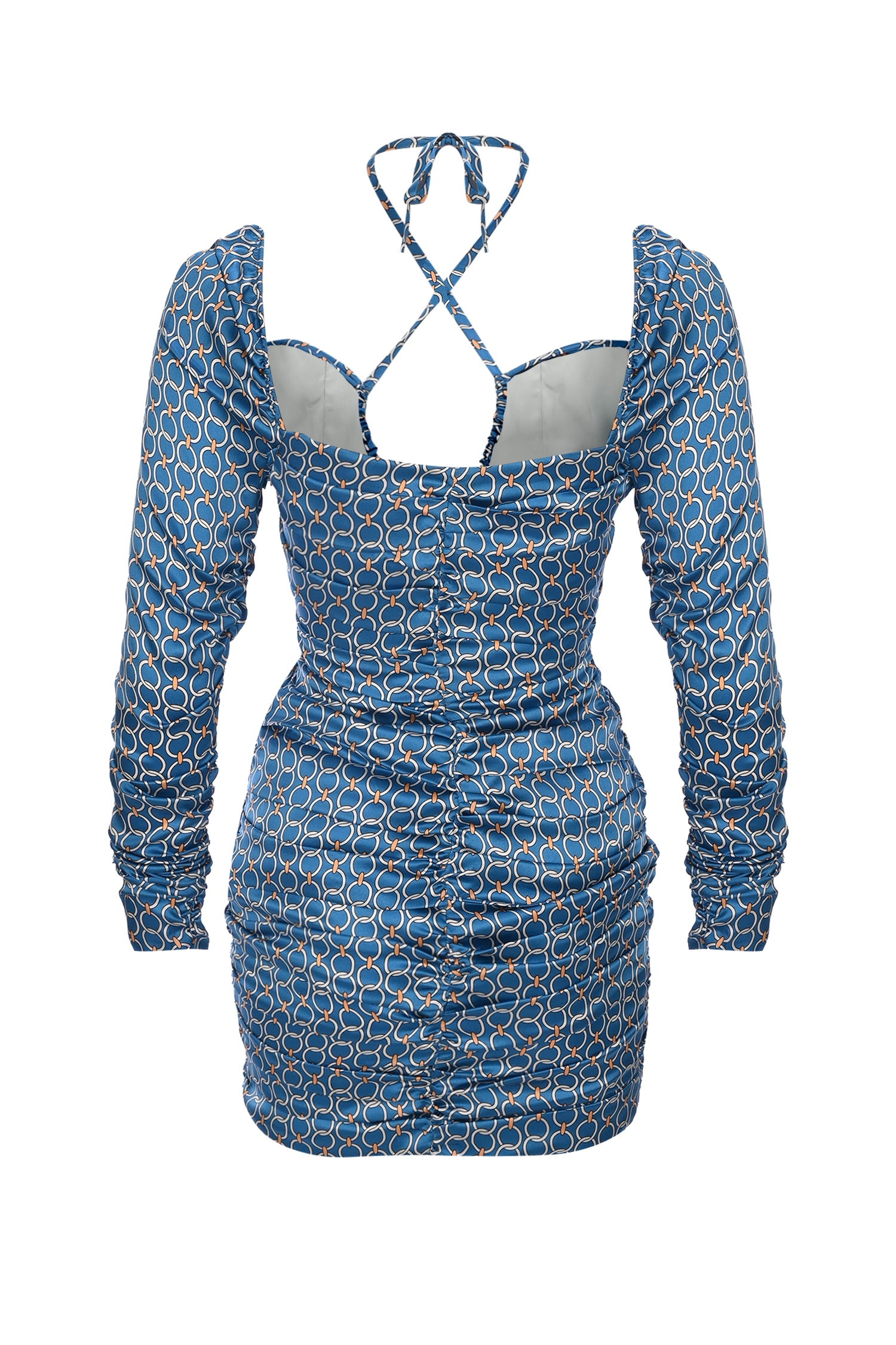Ruched Mini Silk Dress