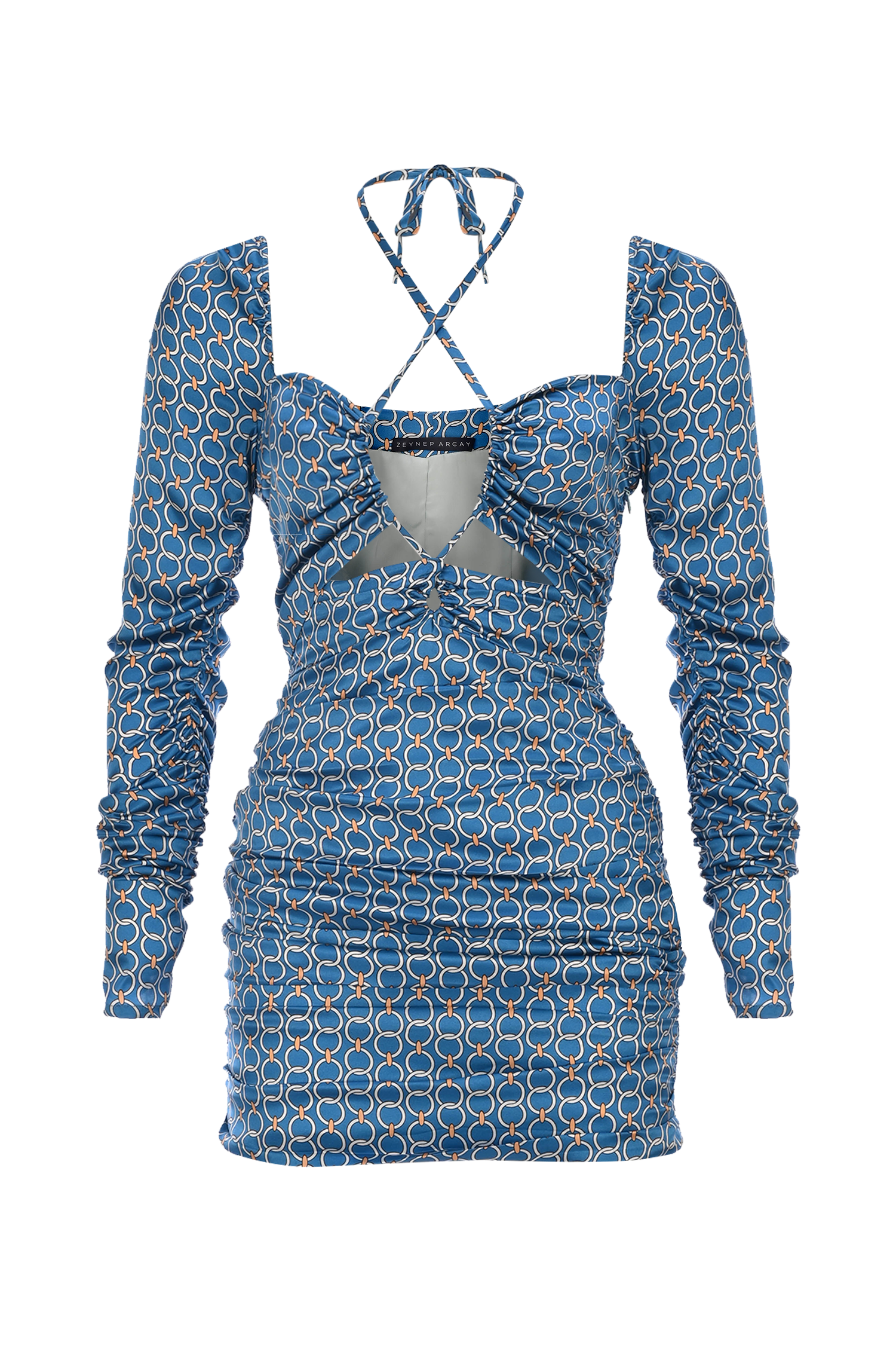 Ruched Mini Silk Dress