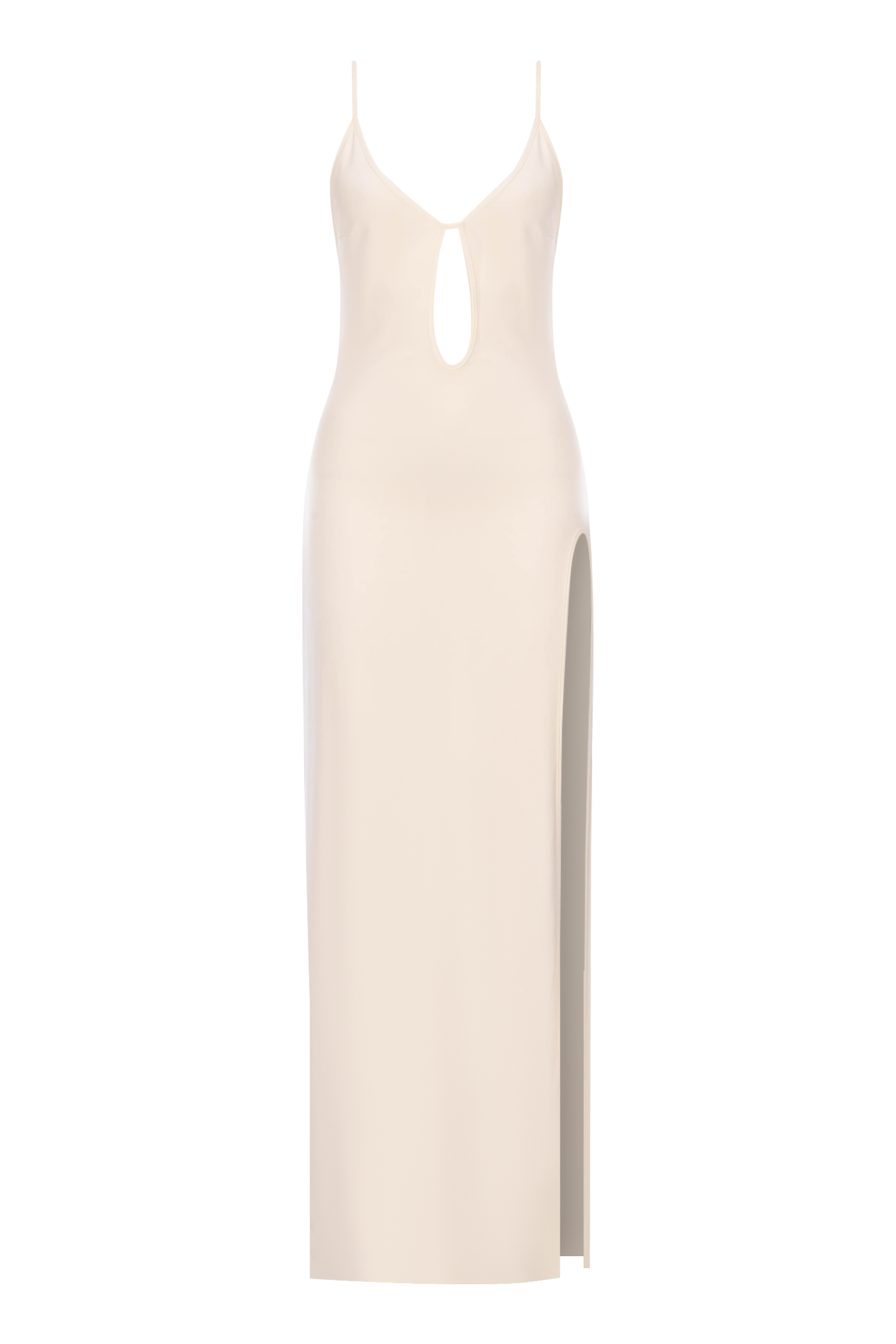 Drop V Neck Midi Jersey Dress