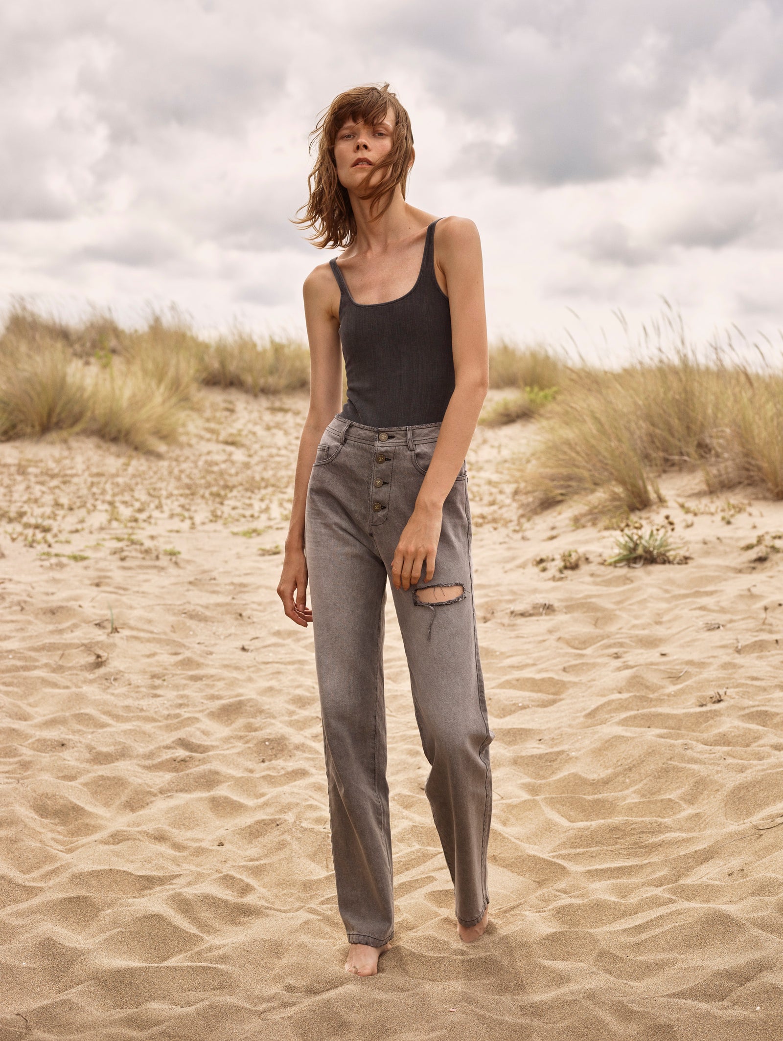 Vintage Cut Denim Pants