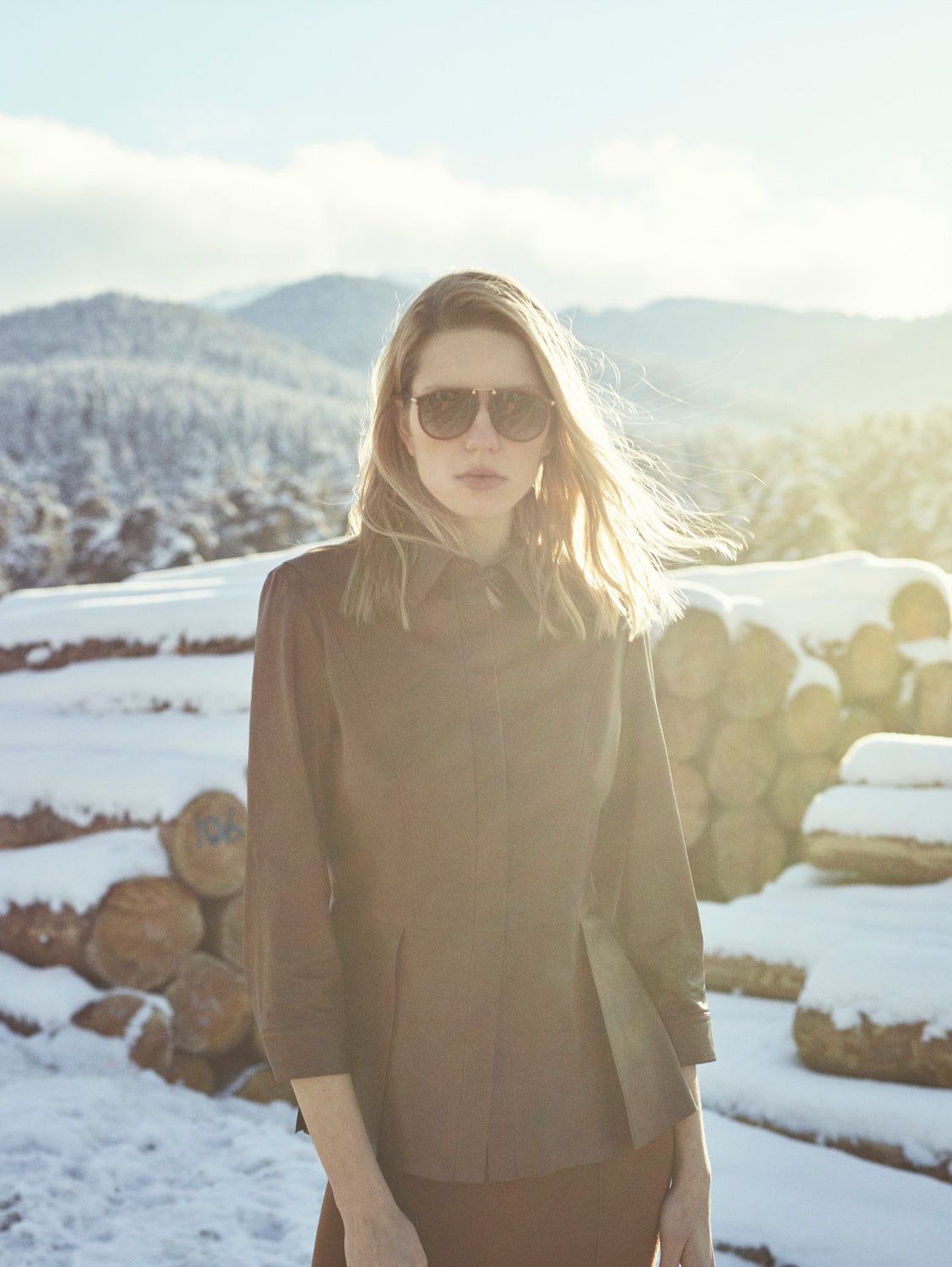 Peplum Leather Shirt