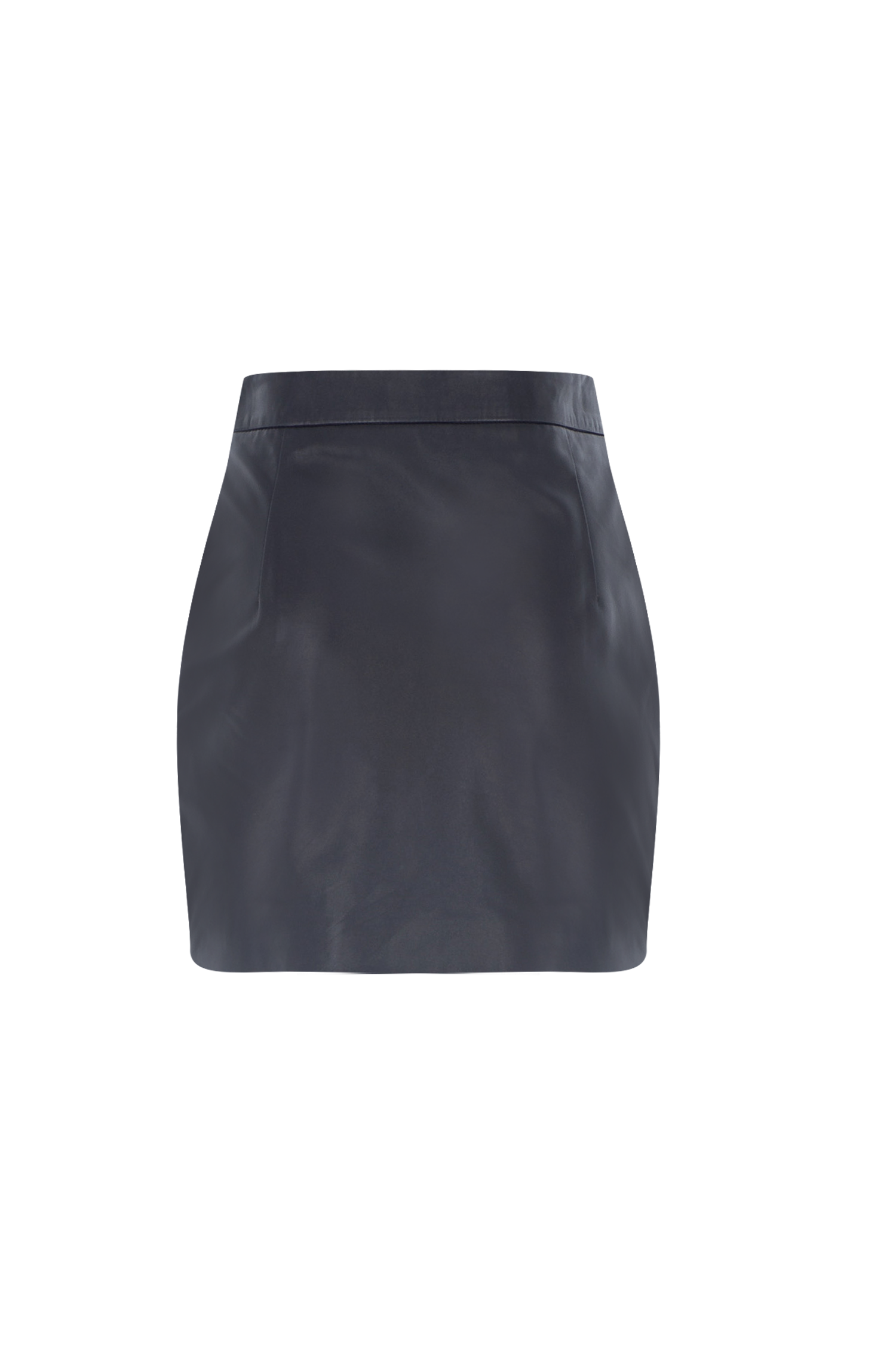 Mini U Slit Leather Skirt
