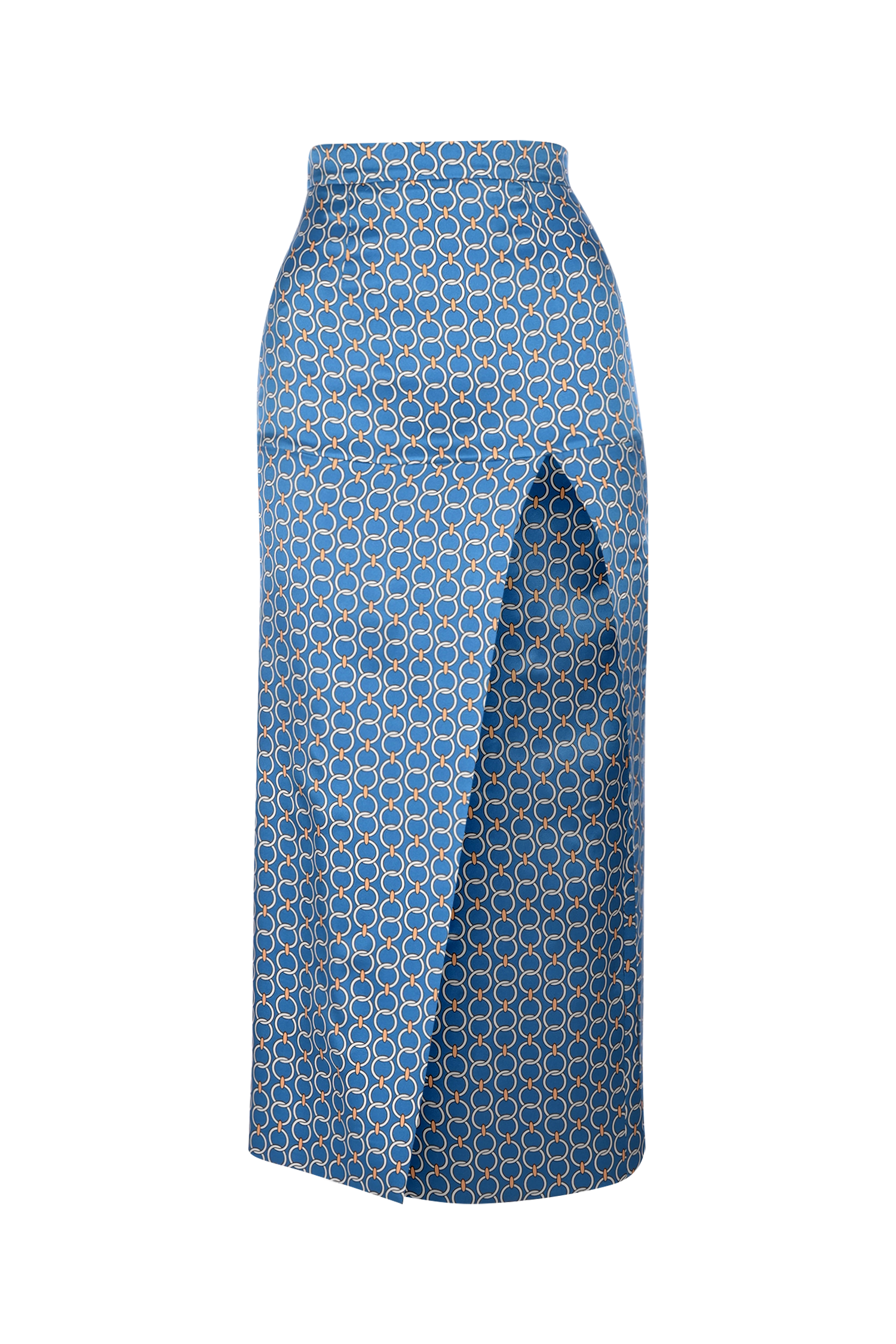 Midi Slit Silk Skirt