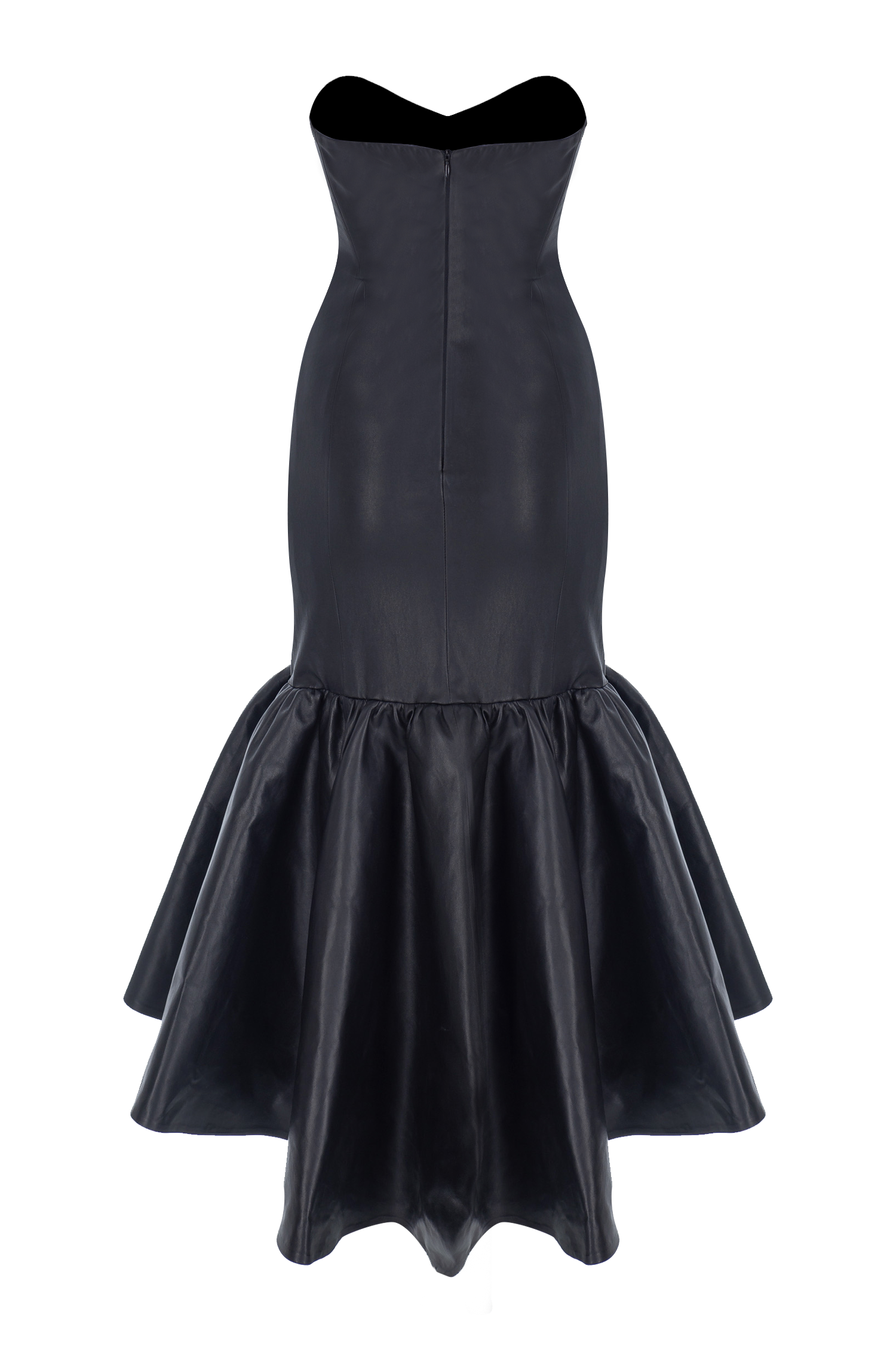 Strapless Midi LeatherDress