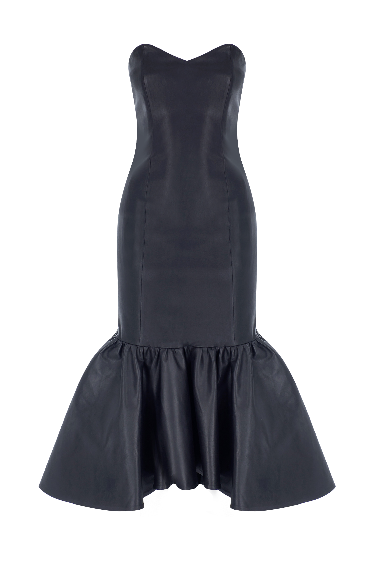 Strapless Midi LeatherDress