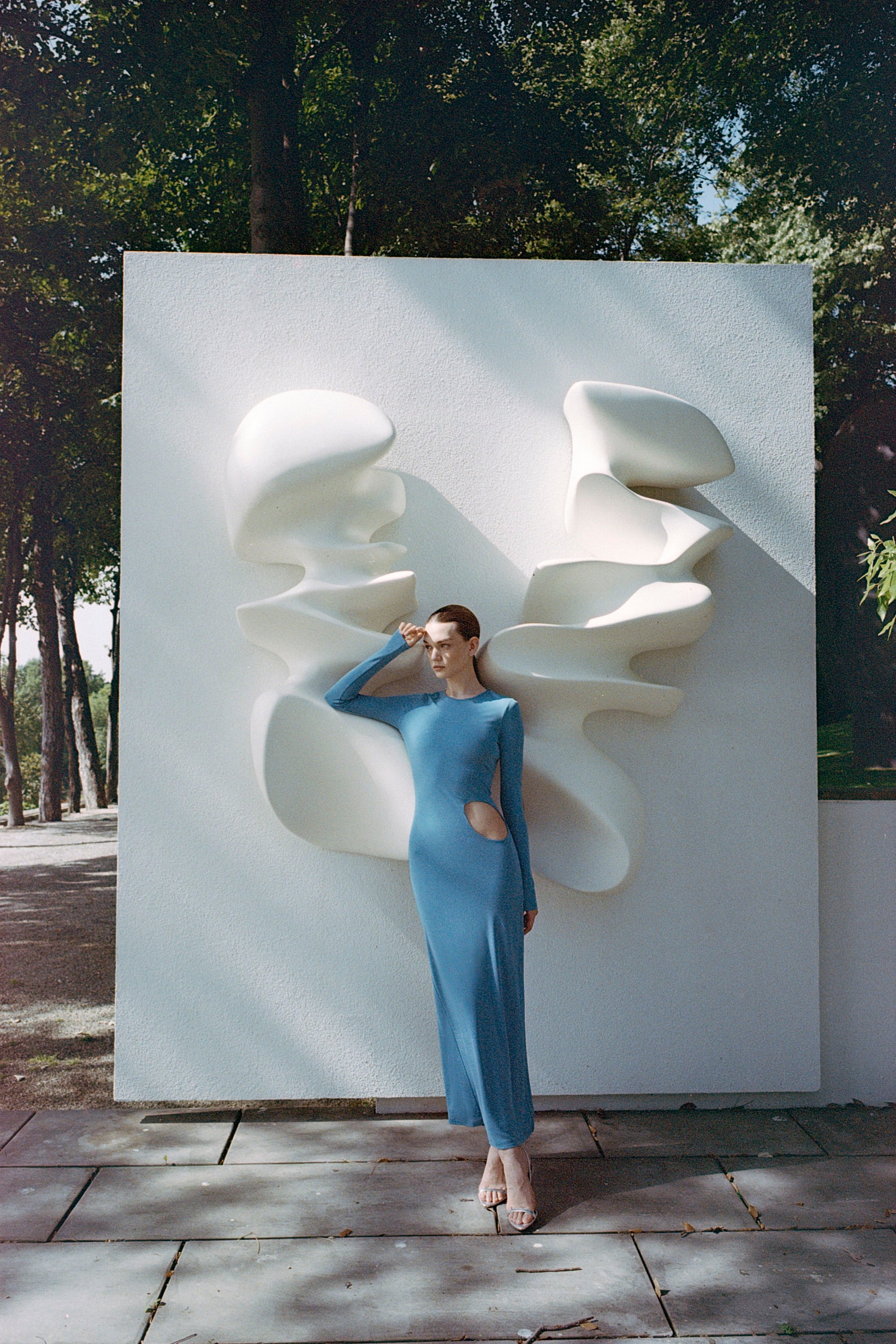 Hole Midi Jersey Dress