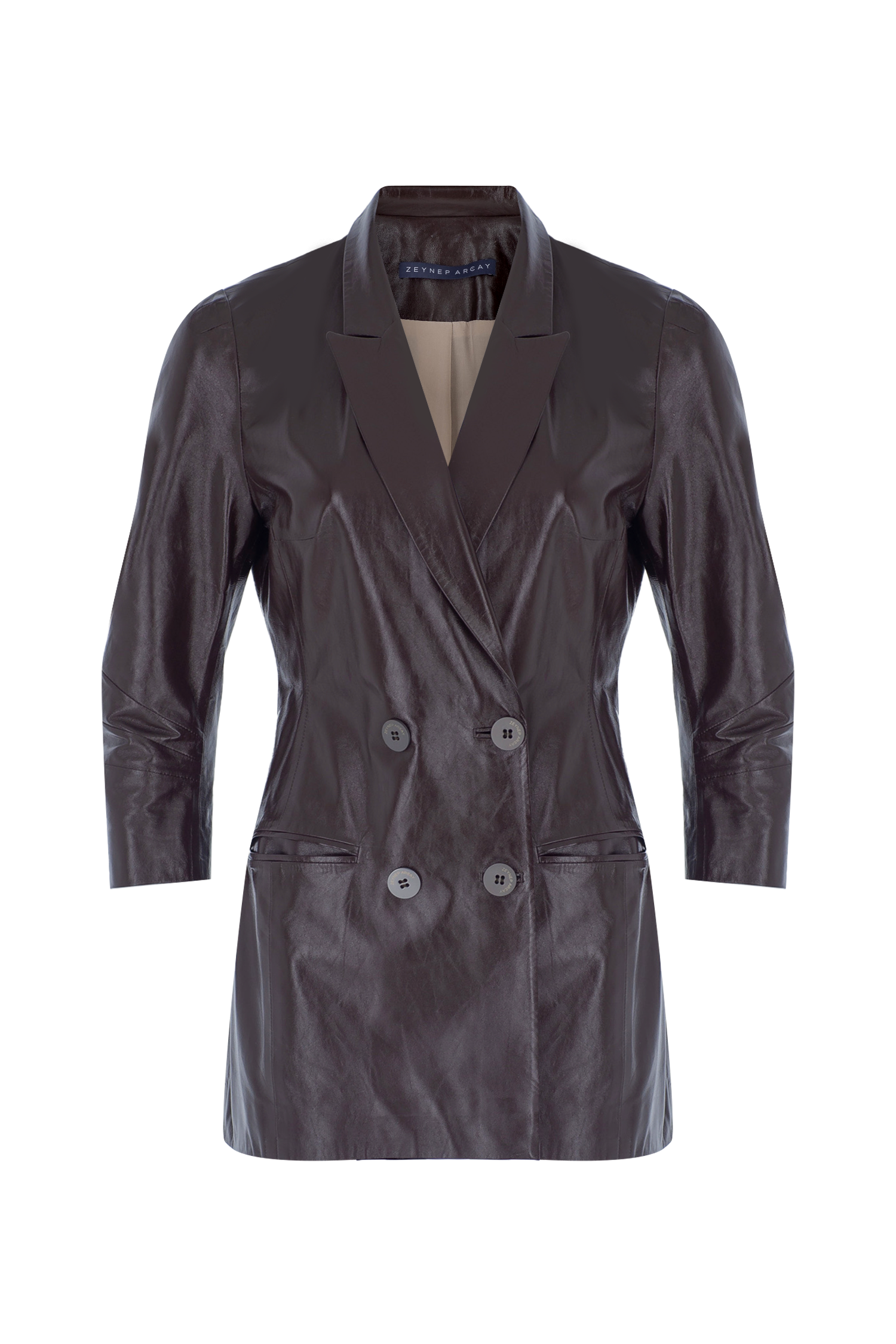 Wrap Leather Blazer